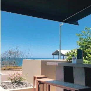 COMMERCIAL AWNING INSTALLATION AT CHALET &amp; CO CAFE SUNRISE BEACH