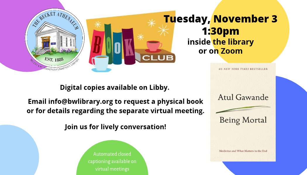 Book Club - “Being Mortal”