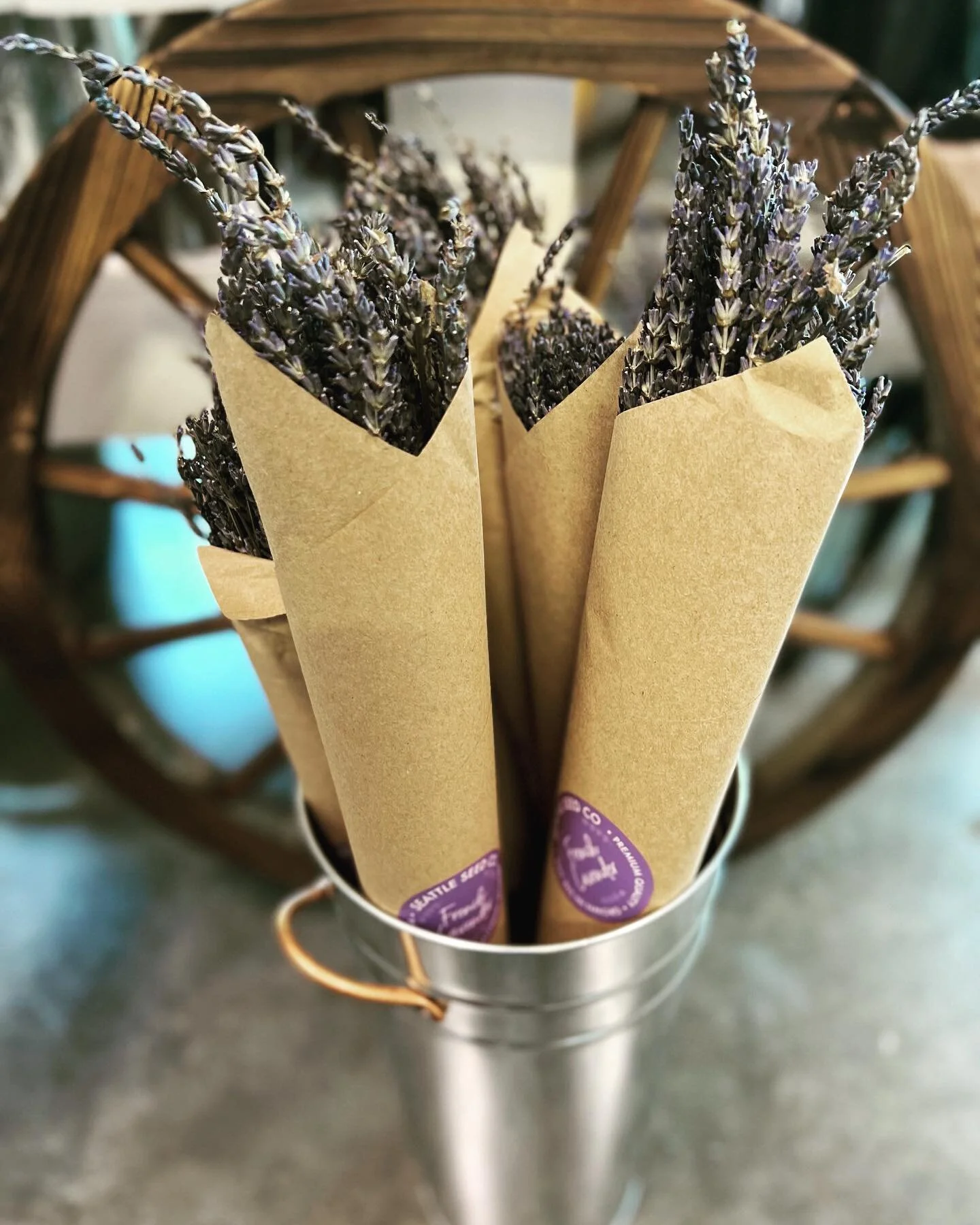 Open Monday 8:30 AM to 5 PM for your shopping enjoyment.  Freshly harvested, PNW grown, long-stemmed dried lavender bunches by Seattle Seed Co. available along with many other treasures.#shoplocal #giftshop #driedlavender #curatedgifts #justalittleso