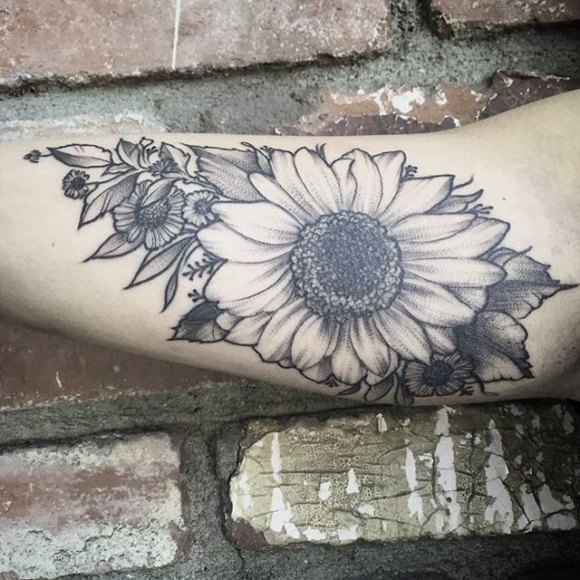 #Sunflowers . @muletattoo #sunflowertattoo #blackwork