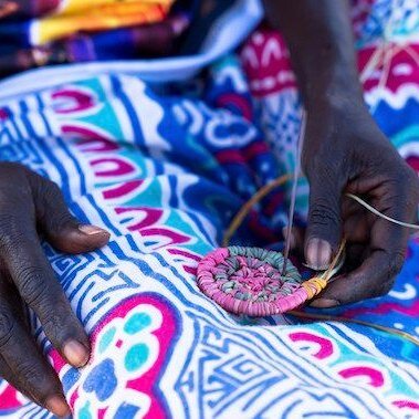 On Saturday, 20 May and Sunday, 21 May join Numbulwar Numburindi Arts master weavers, Joy Wilfred, Rose Wifred and Janette Murrungun for a weaving circle and making experience as part of our focus on ghost net this Melbourne Design Week.

Presented i