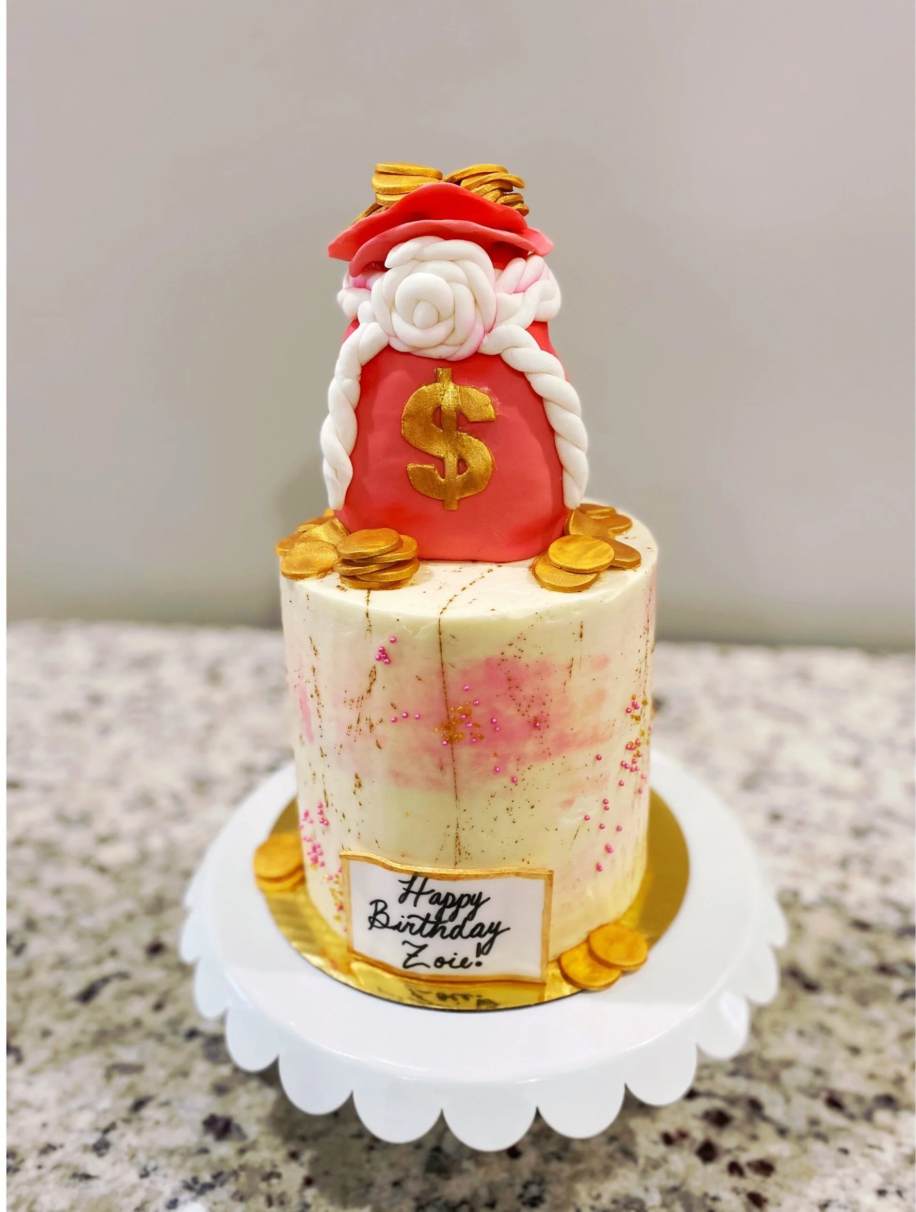 Money Bag Birthday Cake 