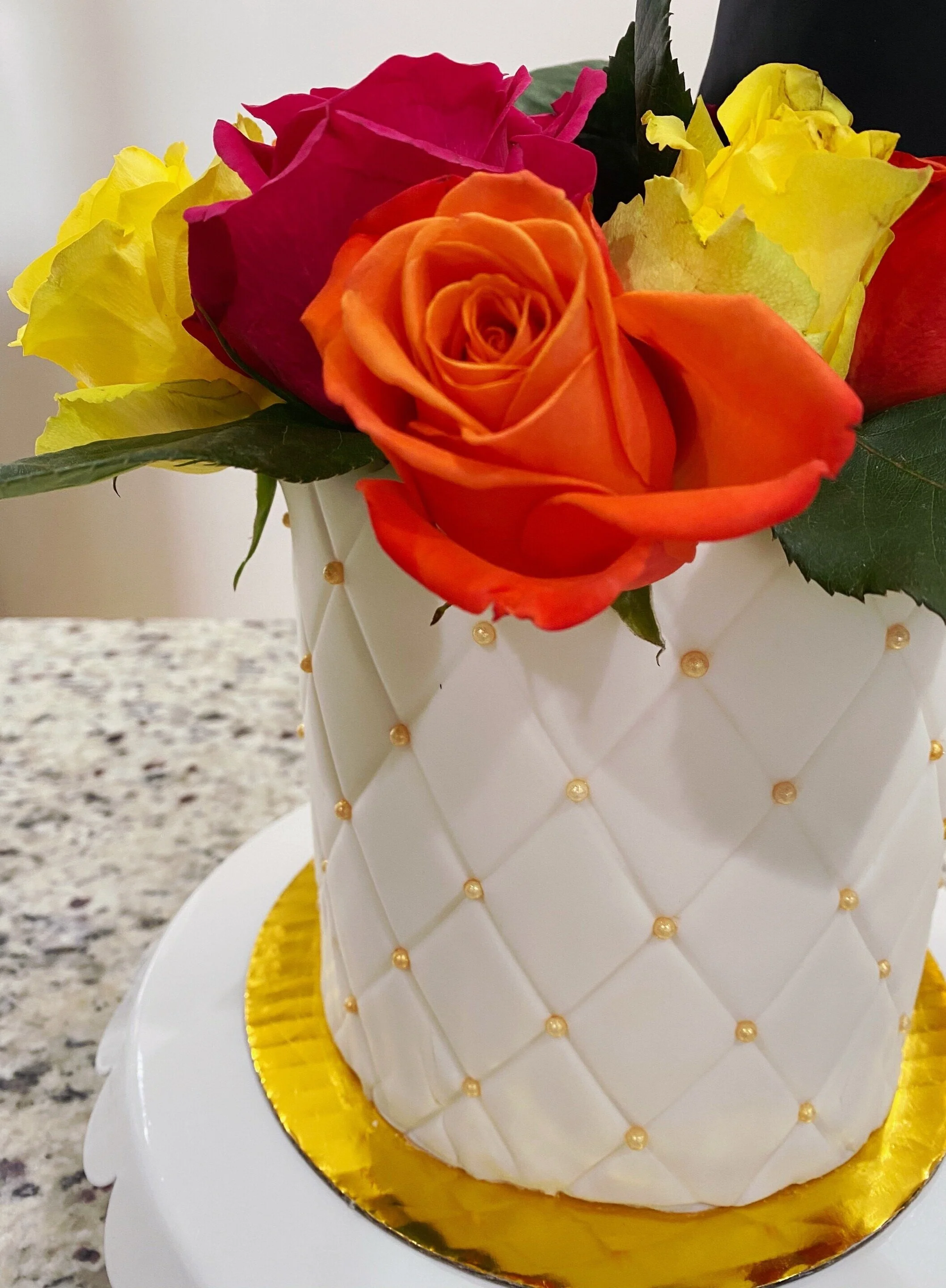 Fondant Quilted Graduation Cake 