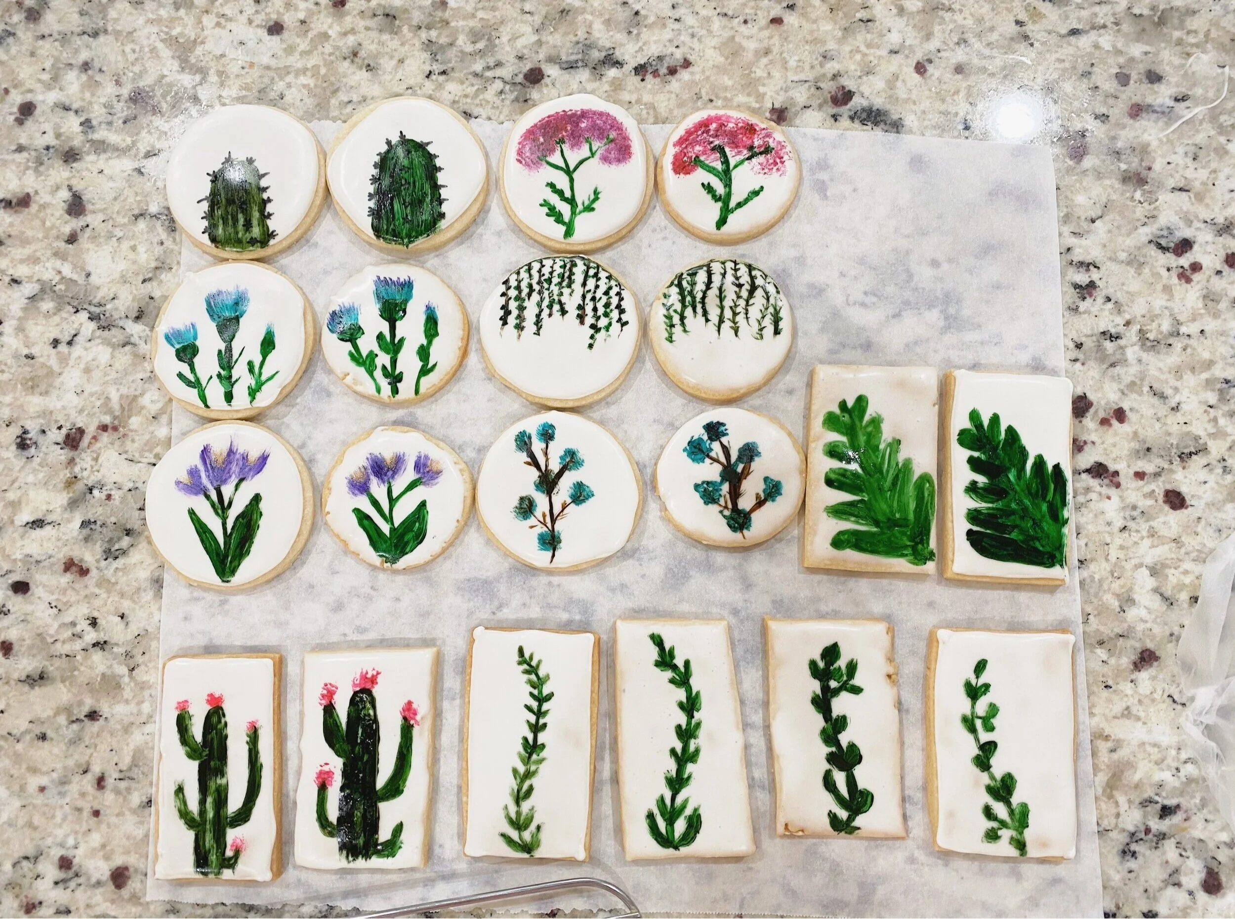 Hand Painted Plant Sugar Cookies