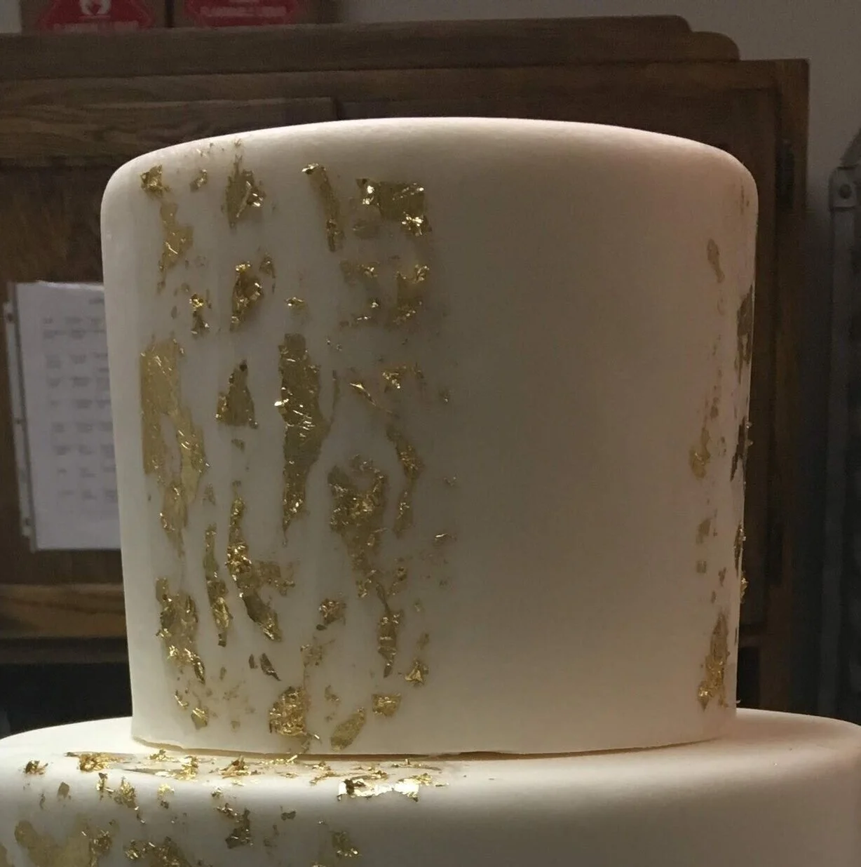 Gold Leaf Wedding Cake 