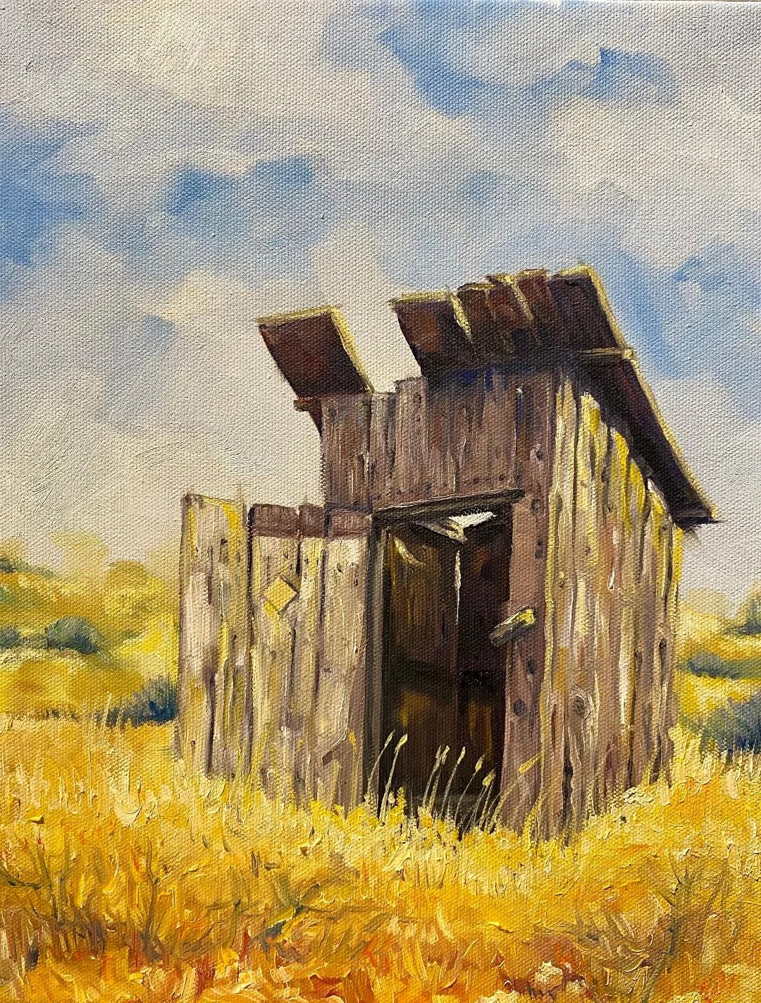 "Shitter with a View"  Oil