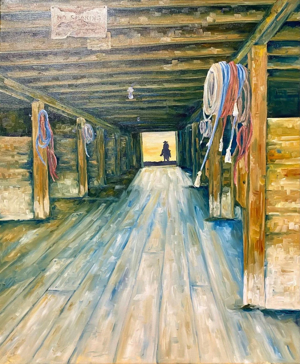 "The Long Barn"  20"x24" oil