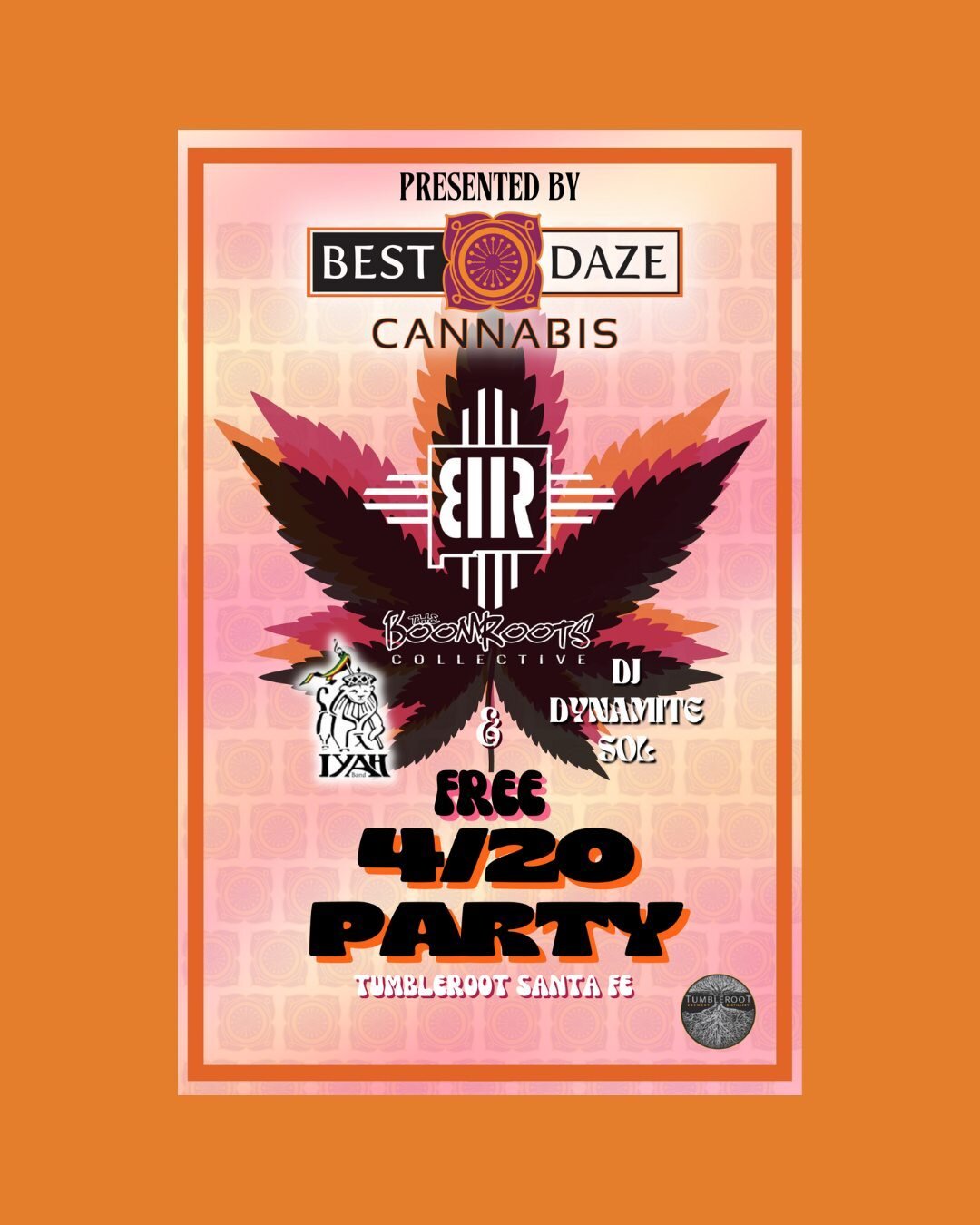 FREE 420 party TOMORROW at @tumblerootsf! See you there? 💚 Doors are at 7:30.