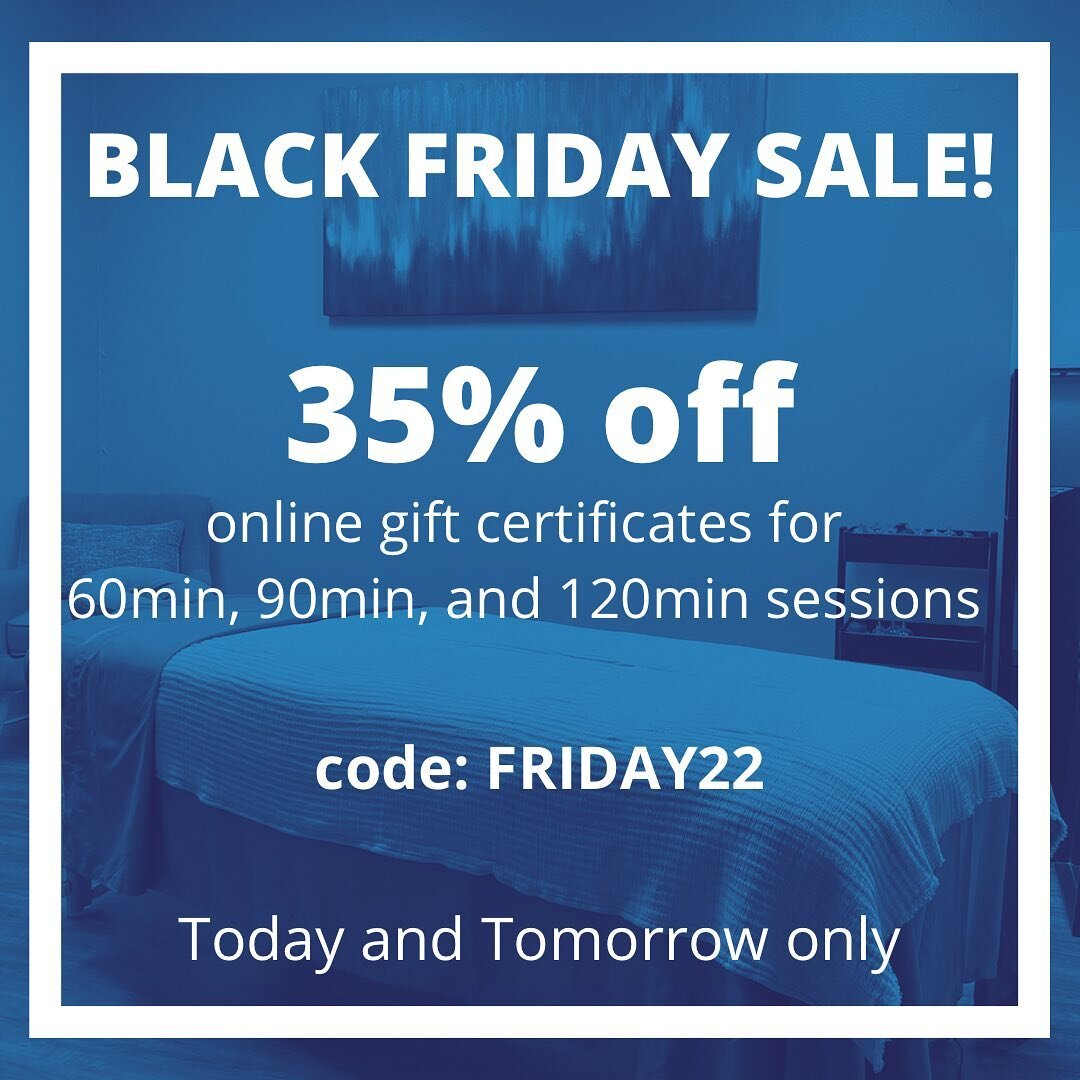 It&rsquo;s time for a Black Friday Sale! Stock up on gift certificates for the holiday season! 🙌🏽 go to the Gift Certificates tab on our site. use code: Friday22