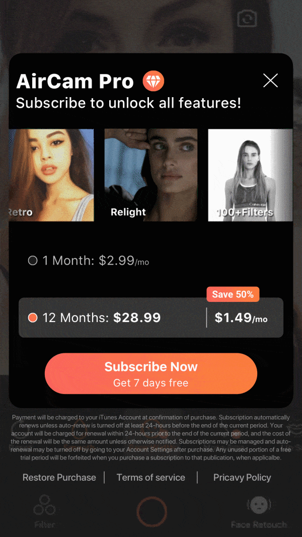 Premium feature card interaction