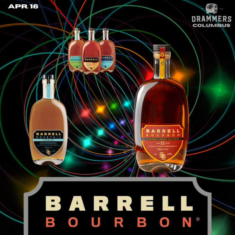 Columbus 16 Apr 2026 Barrell Craft Spirits Drammers Whiskey and Spirits Club DRINQY.com Droplet Auctions Testify.png