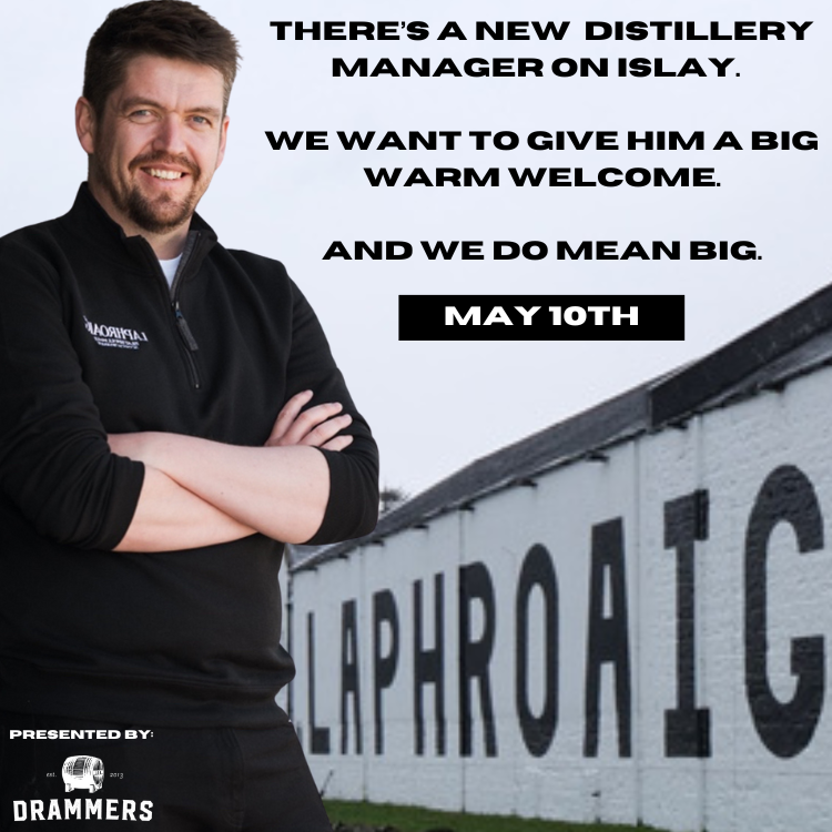 laphroaig 10 May 2025 distillery manager George Campbell we want to give him a big warm welcome and we do mean big..png