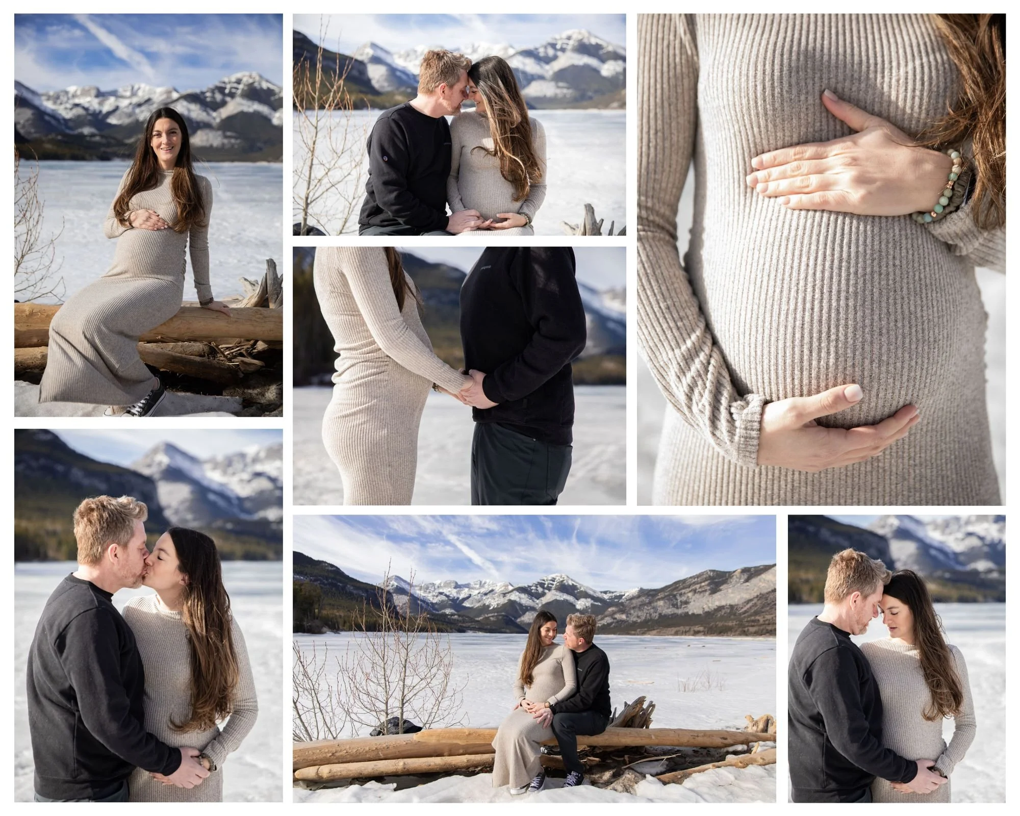  intimate maternity session couple photos at Barrier lake in kananskis, Alberta taken by a Calgary Alberta photographer, Lilyfire Photography 