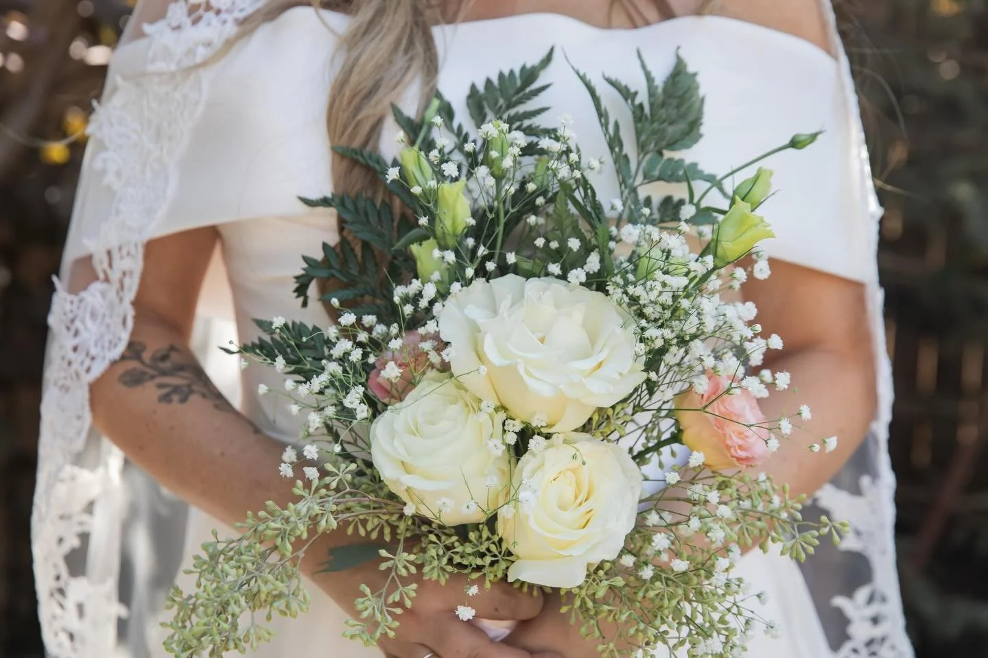 A moment for the veil and the bouquet is always a good idea. 

I adore the antique feel of this beautiful veil. It was intentionally reminiscent of the lace our grandmas wore and had everyone swooning.