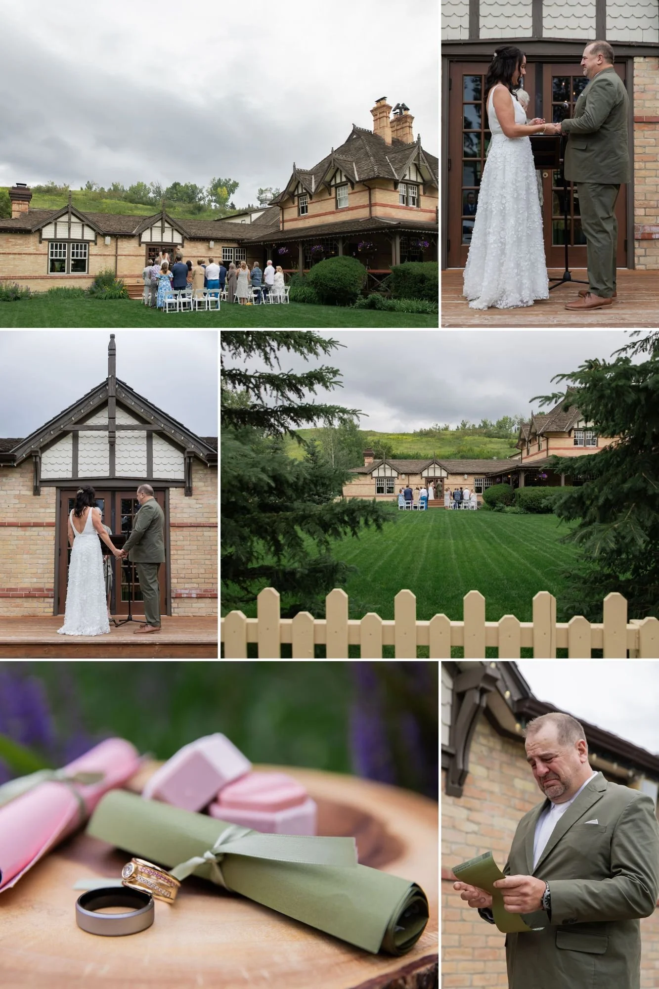 intimate wedding ceremony photography taken at Bow Valley Ranch, Calgary, Alberta