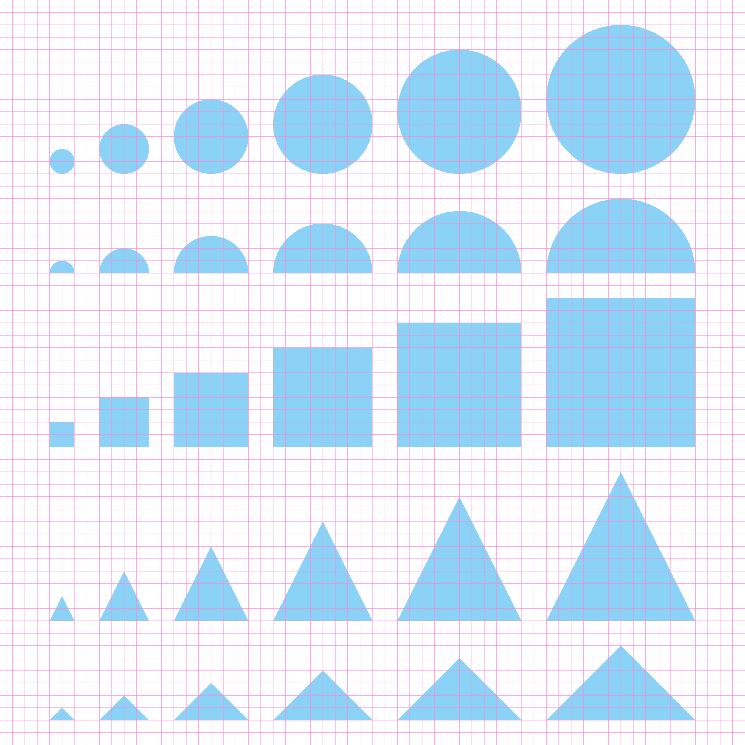 We constructed our illustration style using basic geometric shapes based on our standardized grid and spacing system.