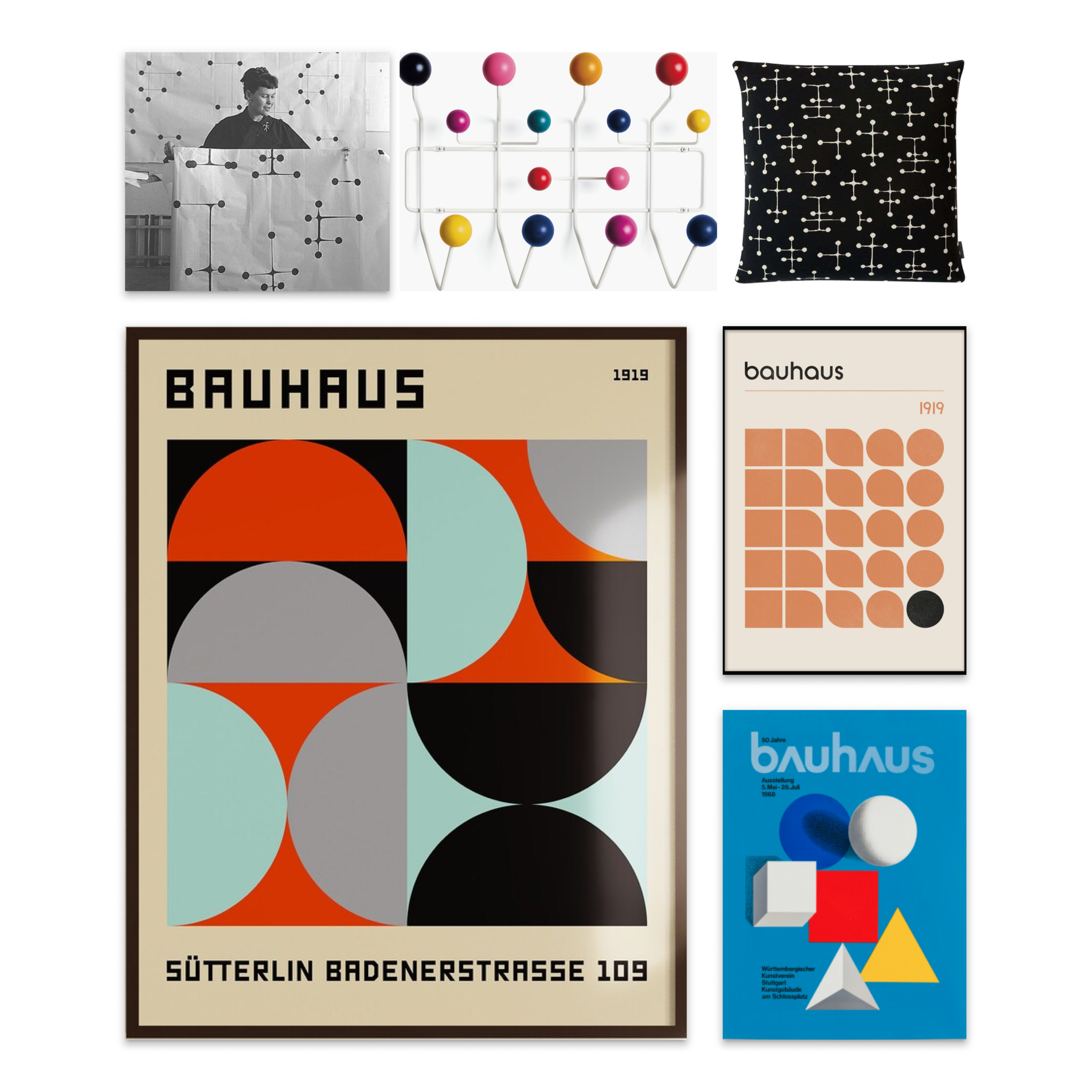 The inspiration for our illustration came from the work of Ray Eames and Bauhaus design.