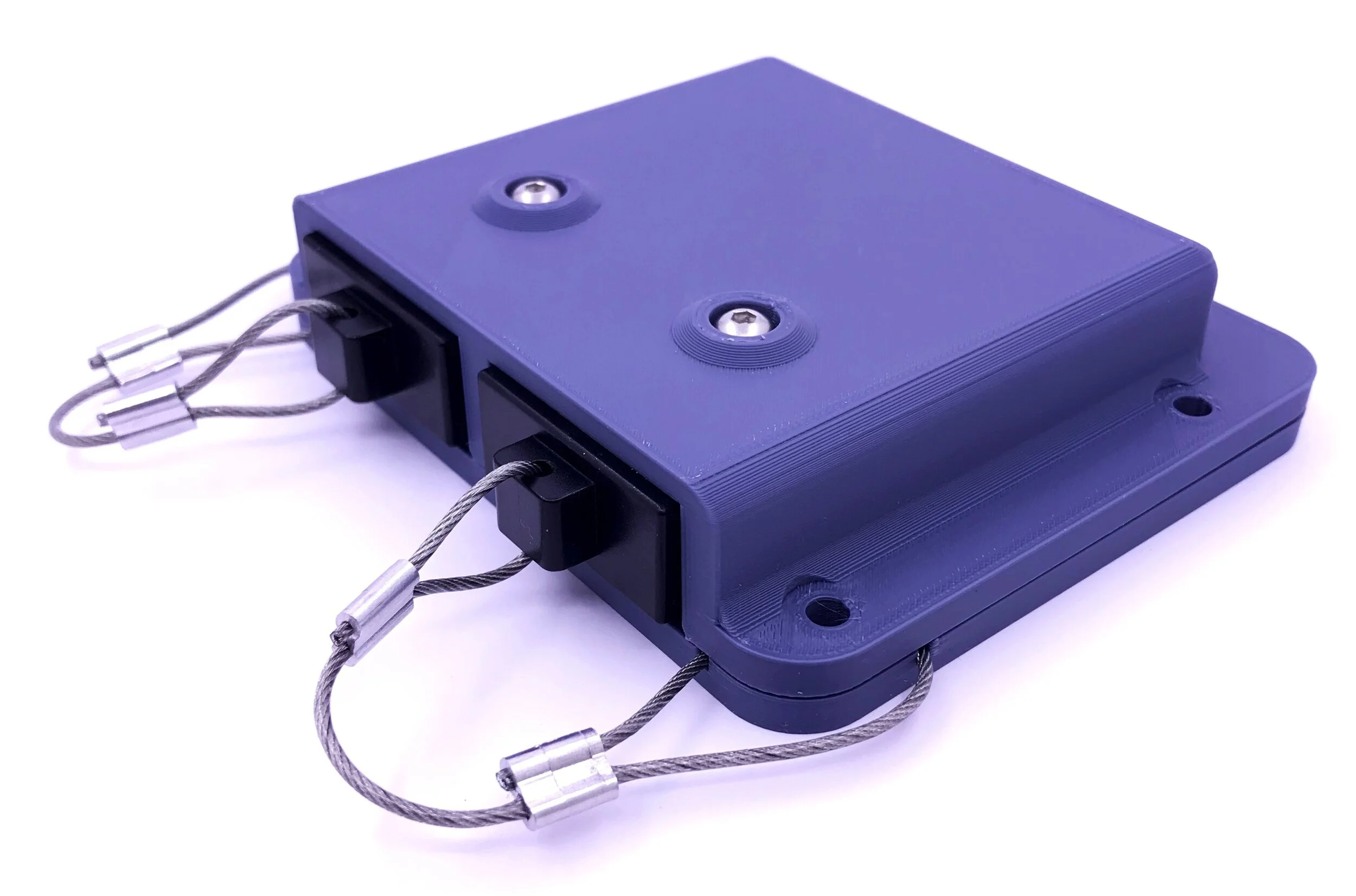 Grey 3DprintRV Twin Anderson 50A Plug Mounting With Dust Covers Installed