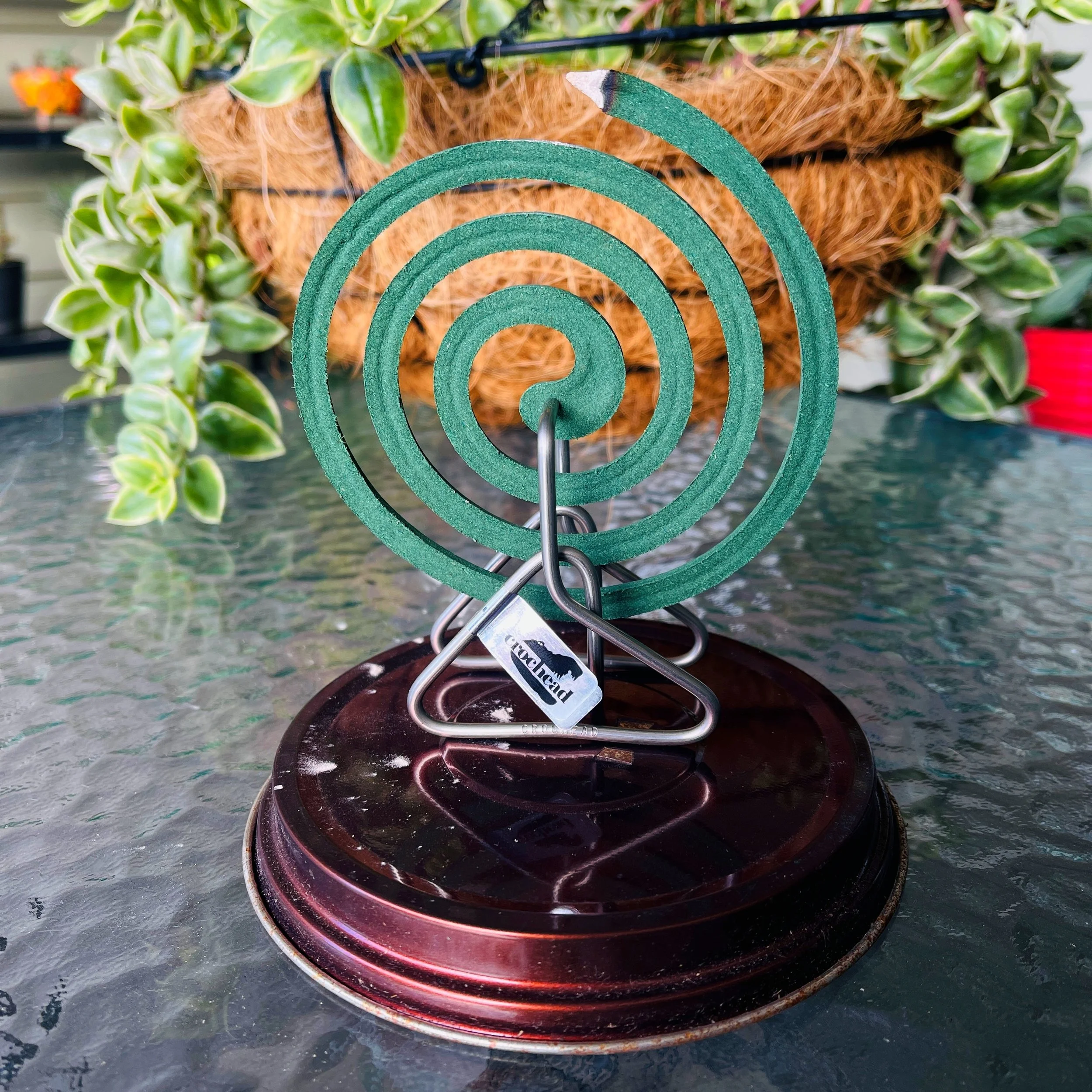 Crochead Mozzie Coil Holder With Coil Side View