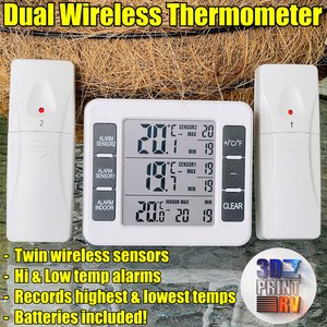 Dual Wireless Sensor Fridge Thermometer — 3DPrintRV