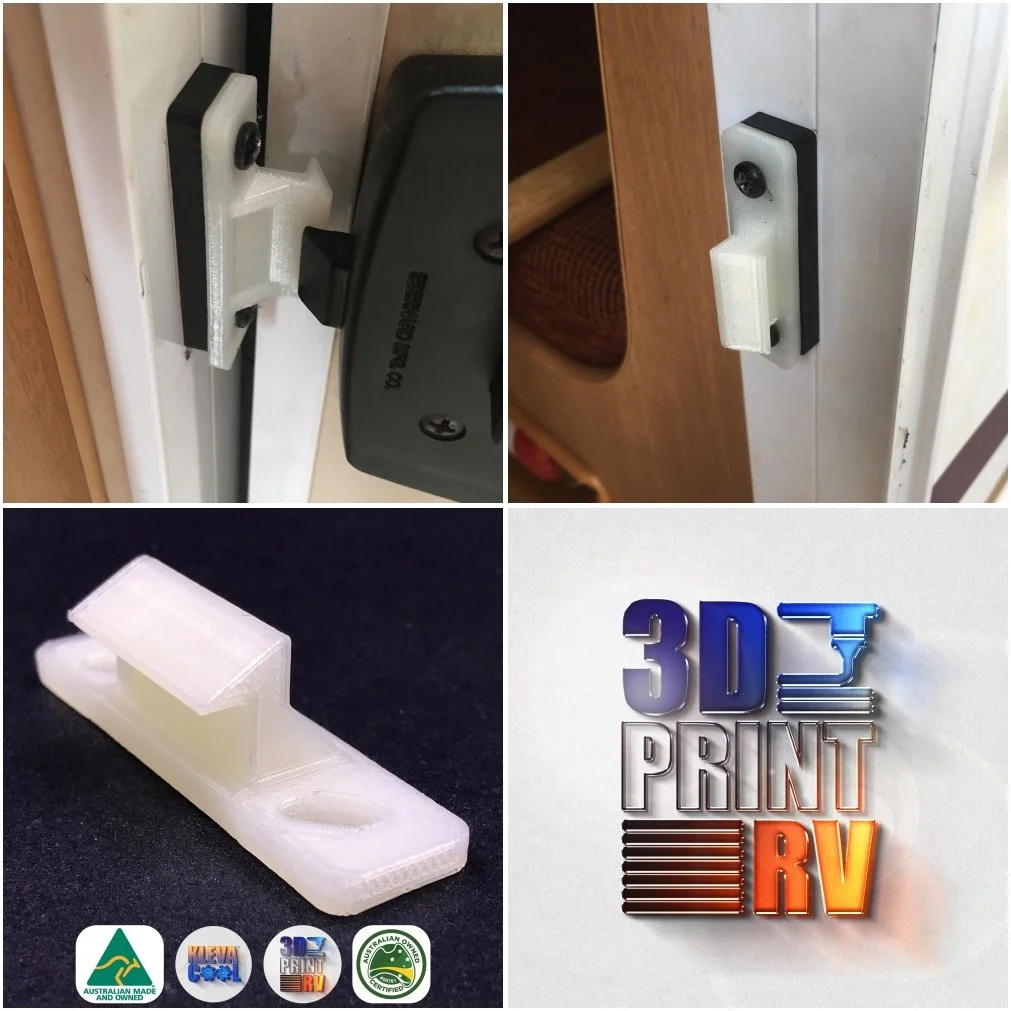 3DprintRV Jayco Door Latch Striker, Image Collage