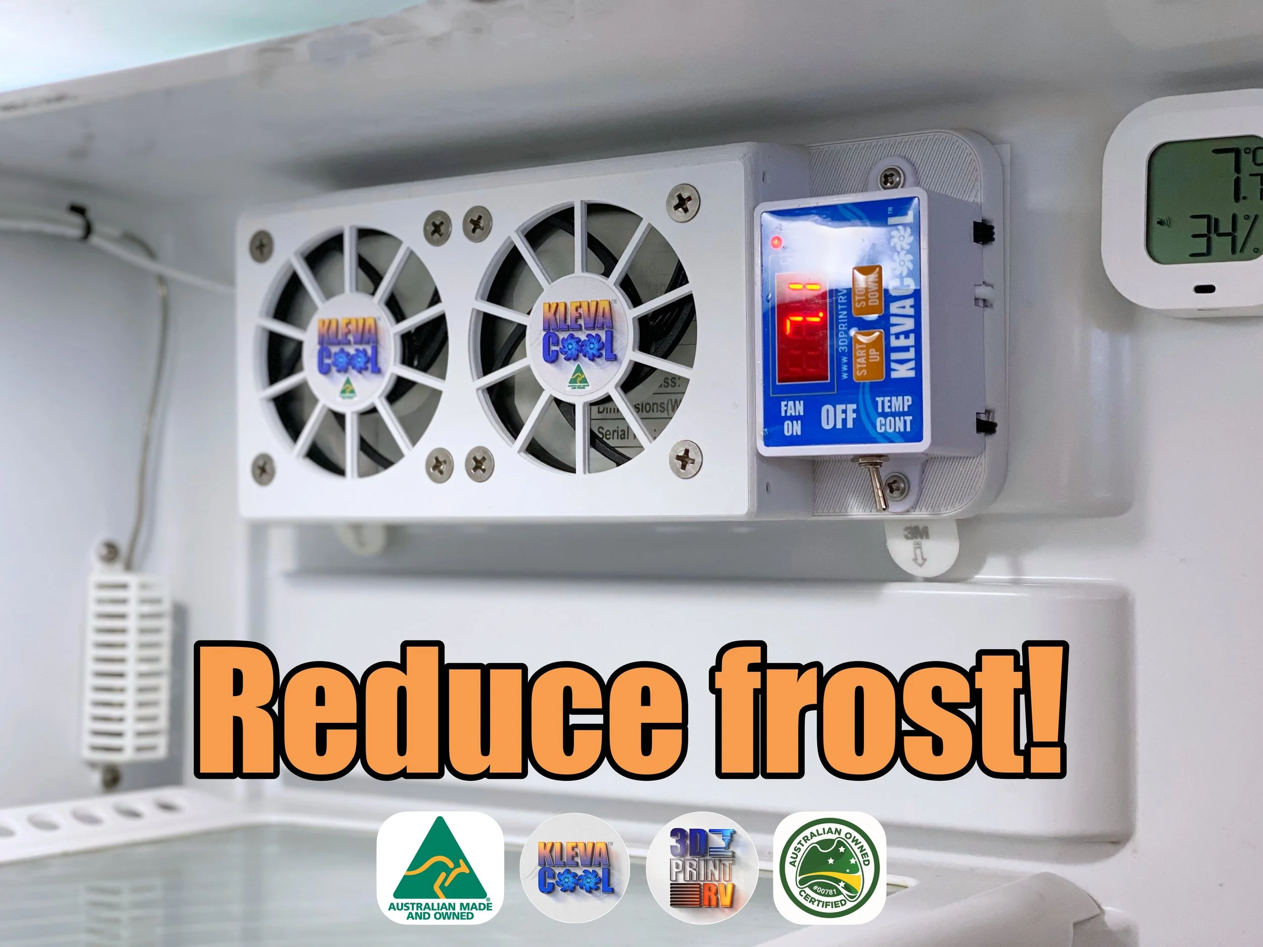 3DprintRV Klevacool Twin Internal Compressor Fridge Fan Installed