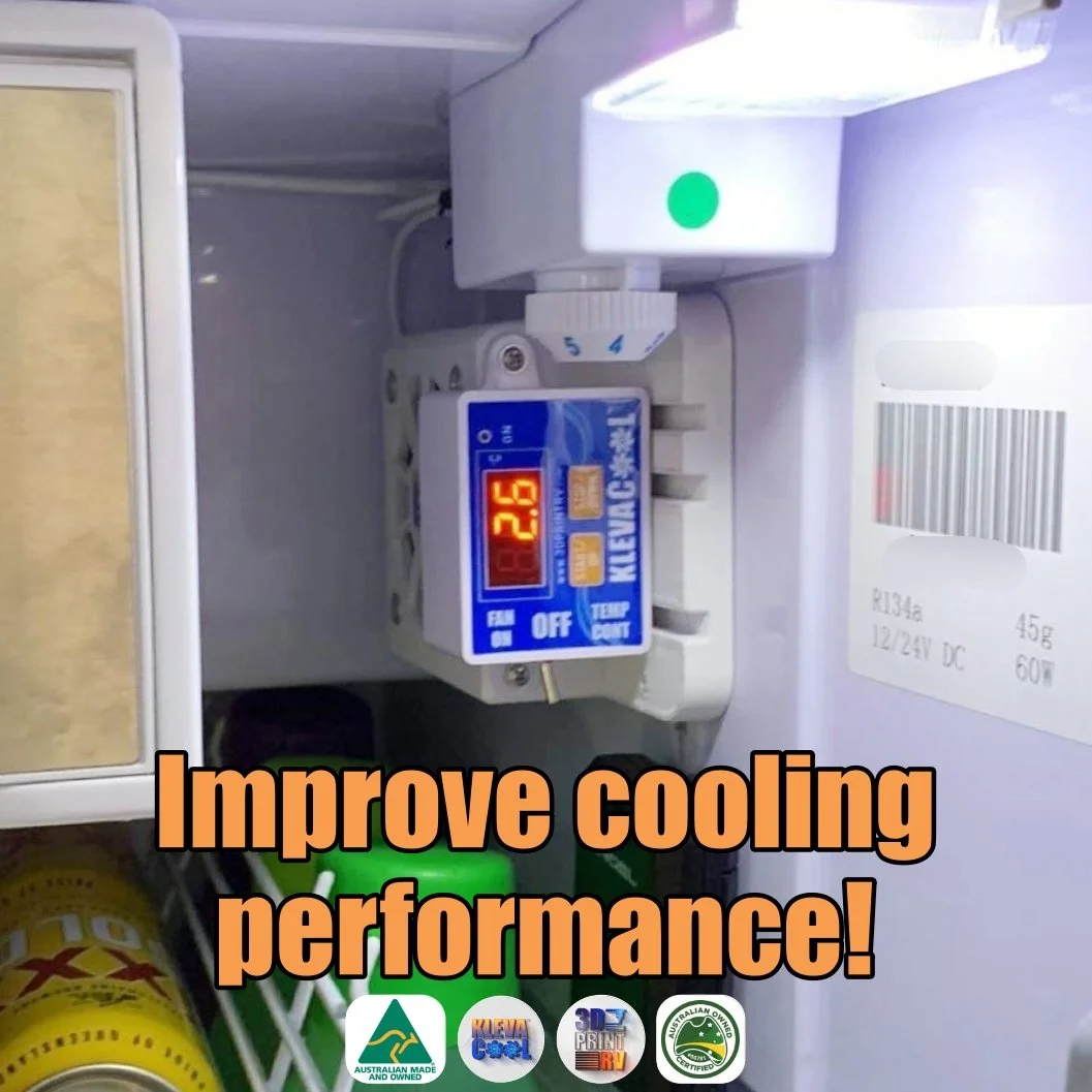 3DprintRV Klevacool Single Internal Compressor Fridge Fan Installed