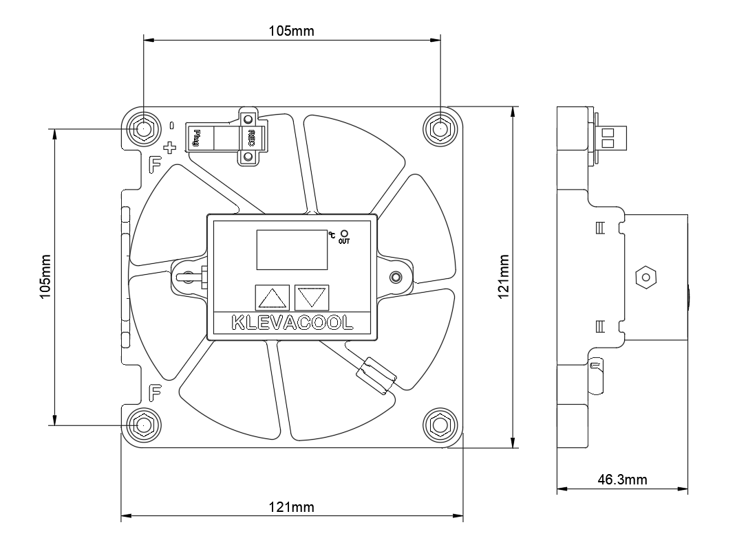 Klevacool 120mm Fan Mount Controller Dimensional Drawing.png