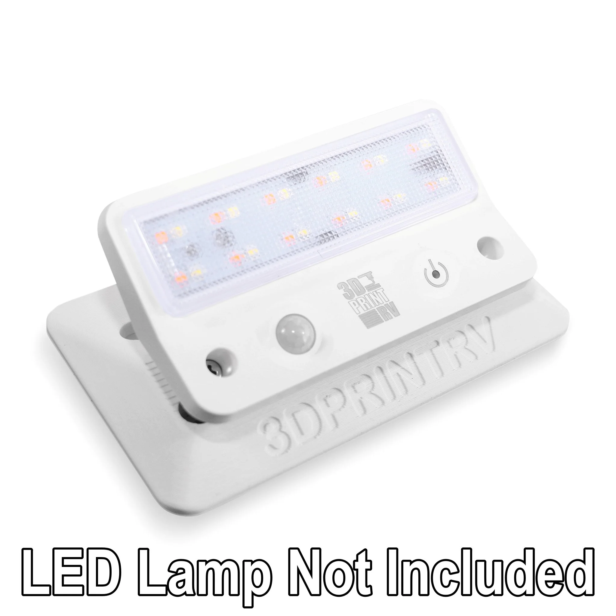 3DprintRV LED Lamp Mounted On White Rectangular Adaptor Plate.jpg