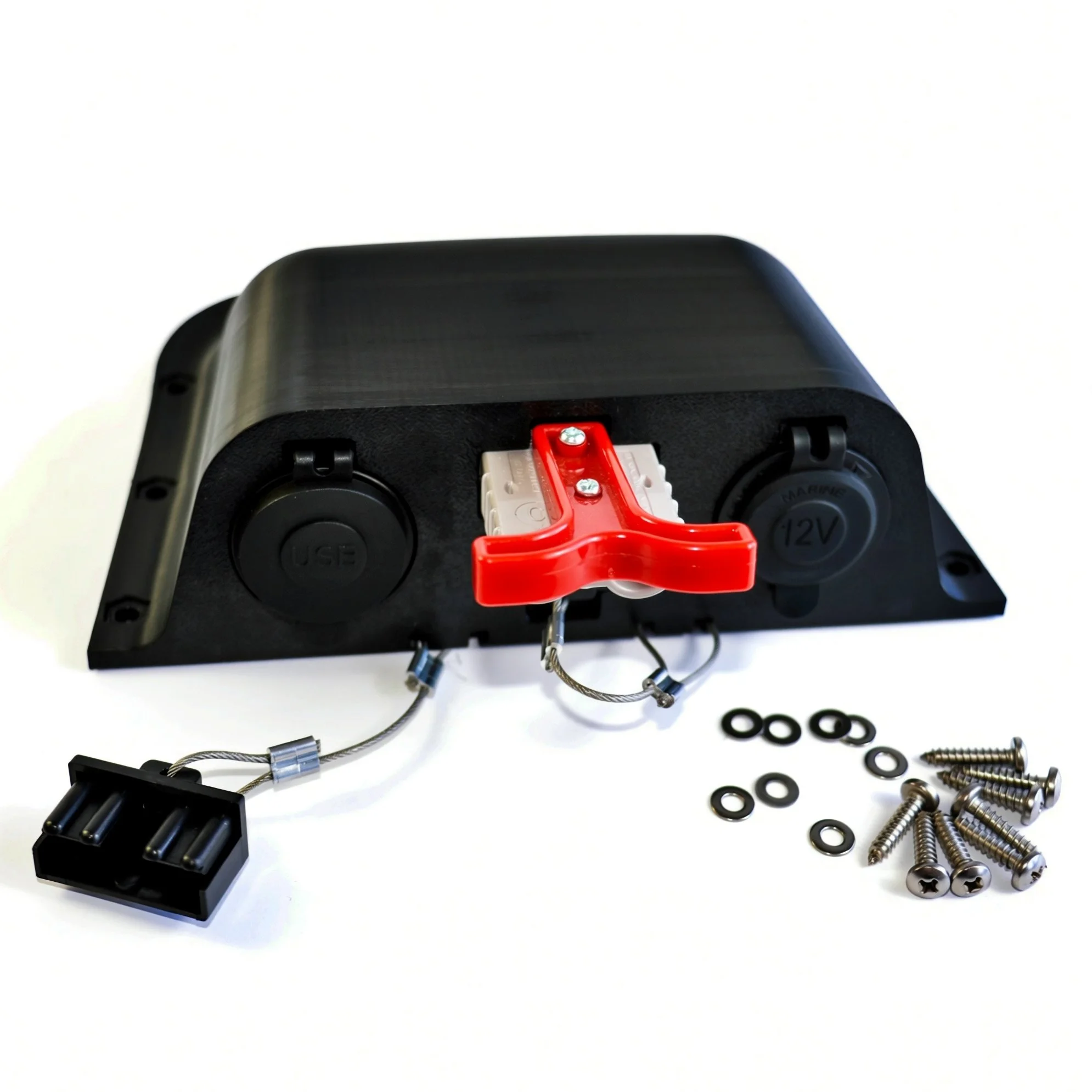 Surface Mount MultiPlug Power Station – 50A Anderson Style & 12V Cigarette Type
