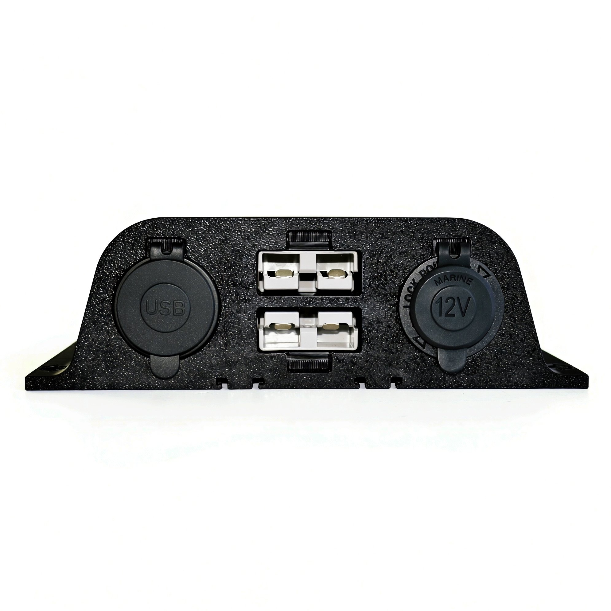 3DprintRV Black Multiplug Outlet Front View
