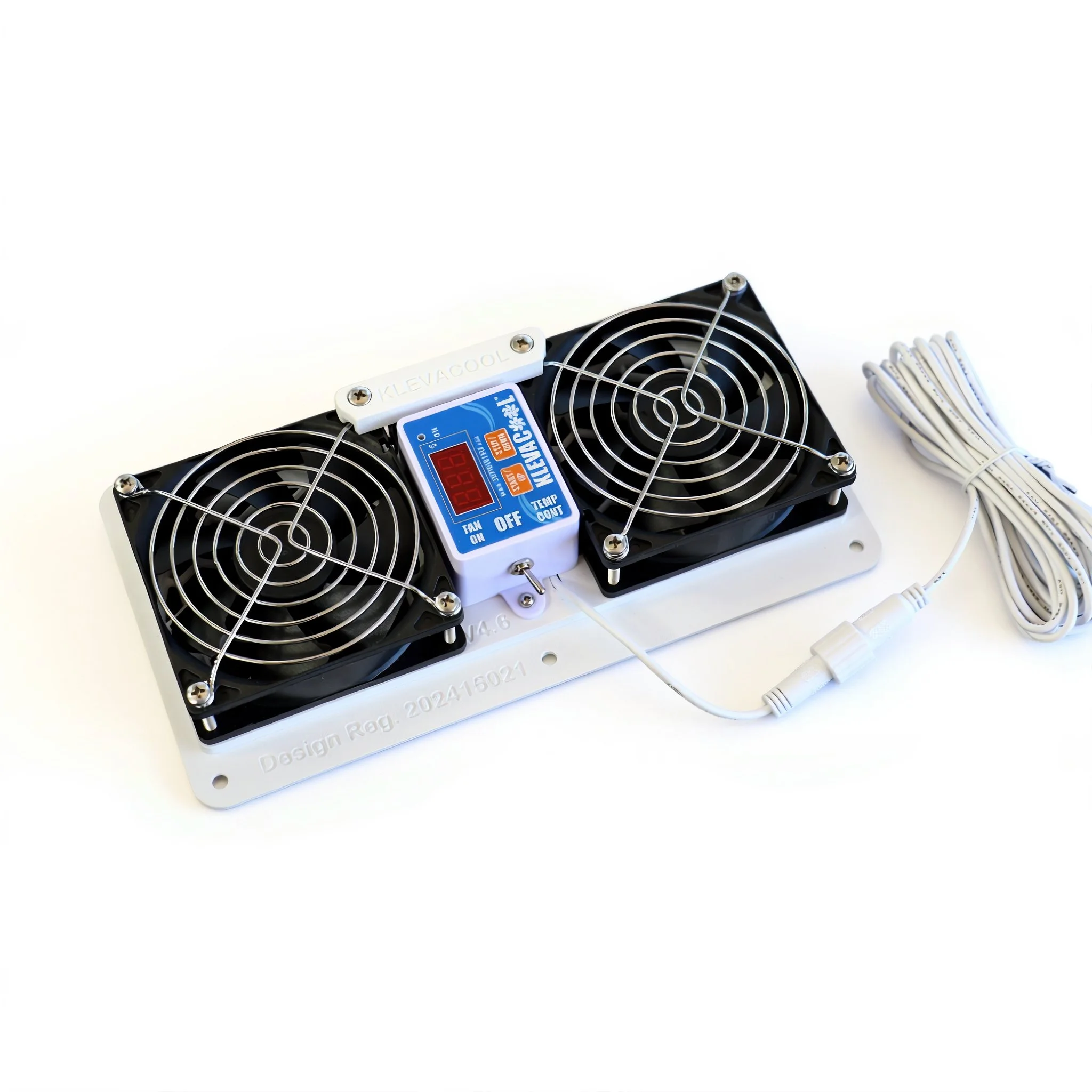 90mm KavityKoola White Fans Rear View