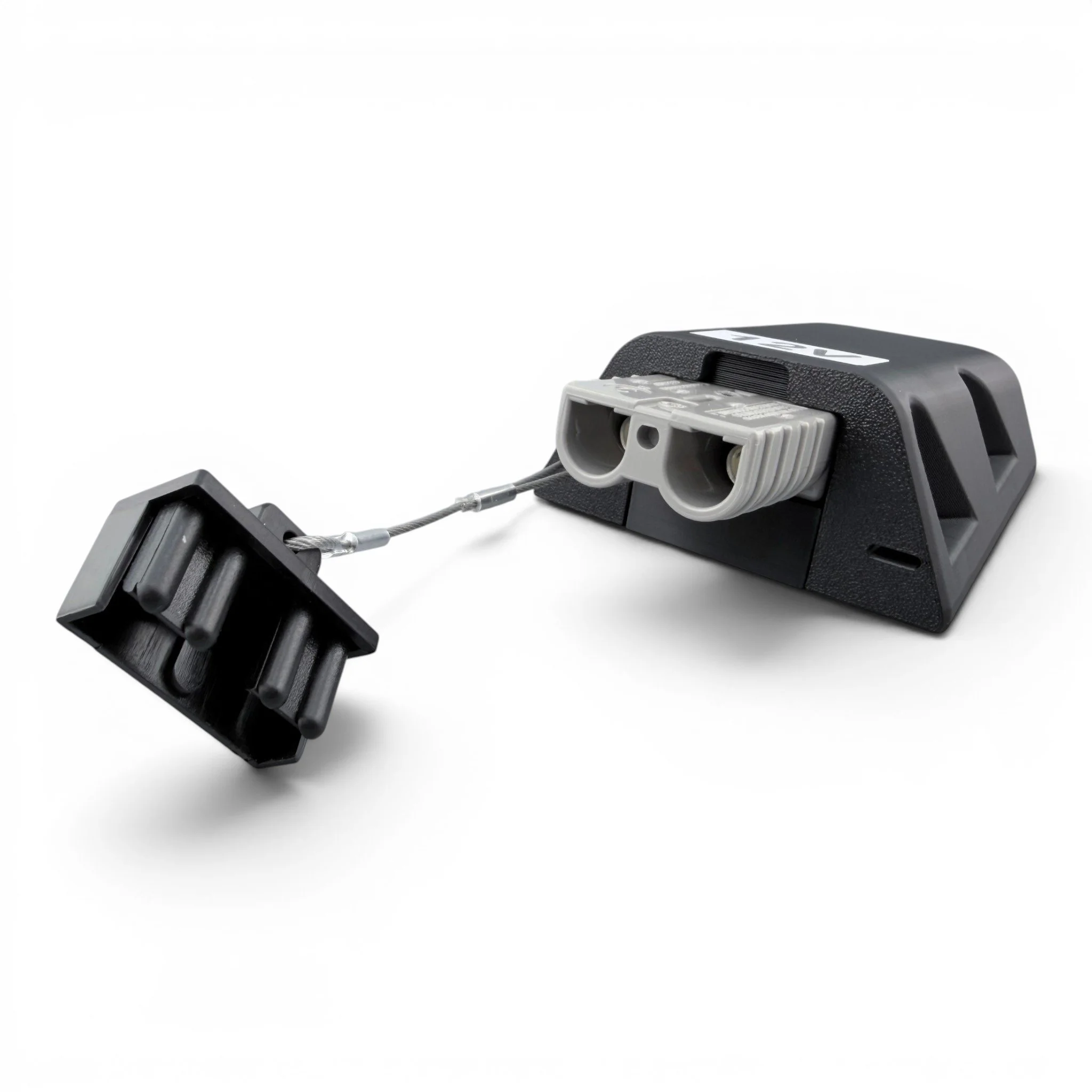 klevaport-50-single-50-amp-plug-surface-mount-black-plug-fitted