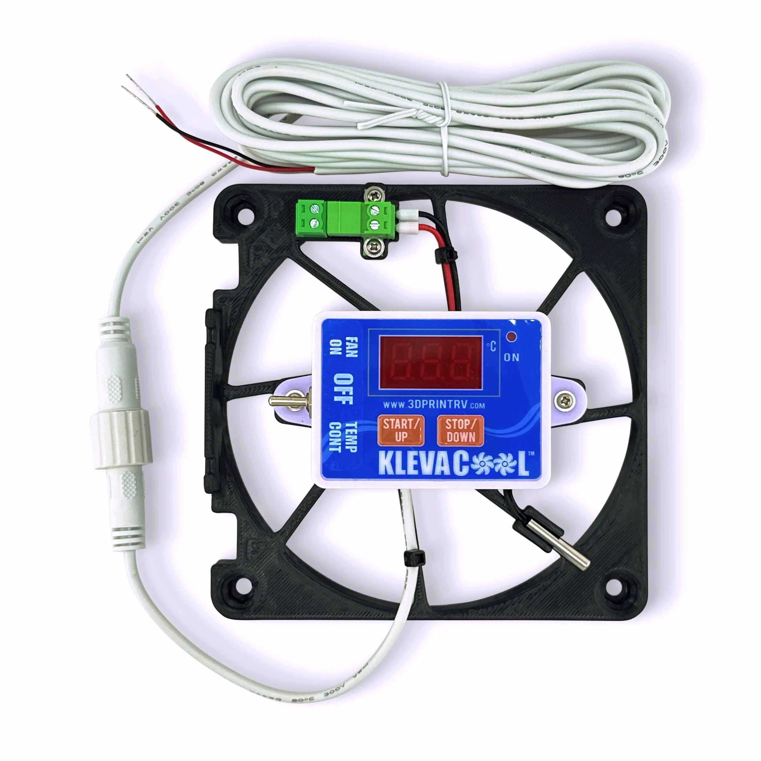 Klevacool Black Fan Mount Temperature Controller Top View