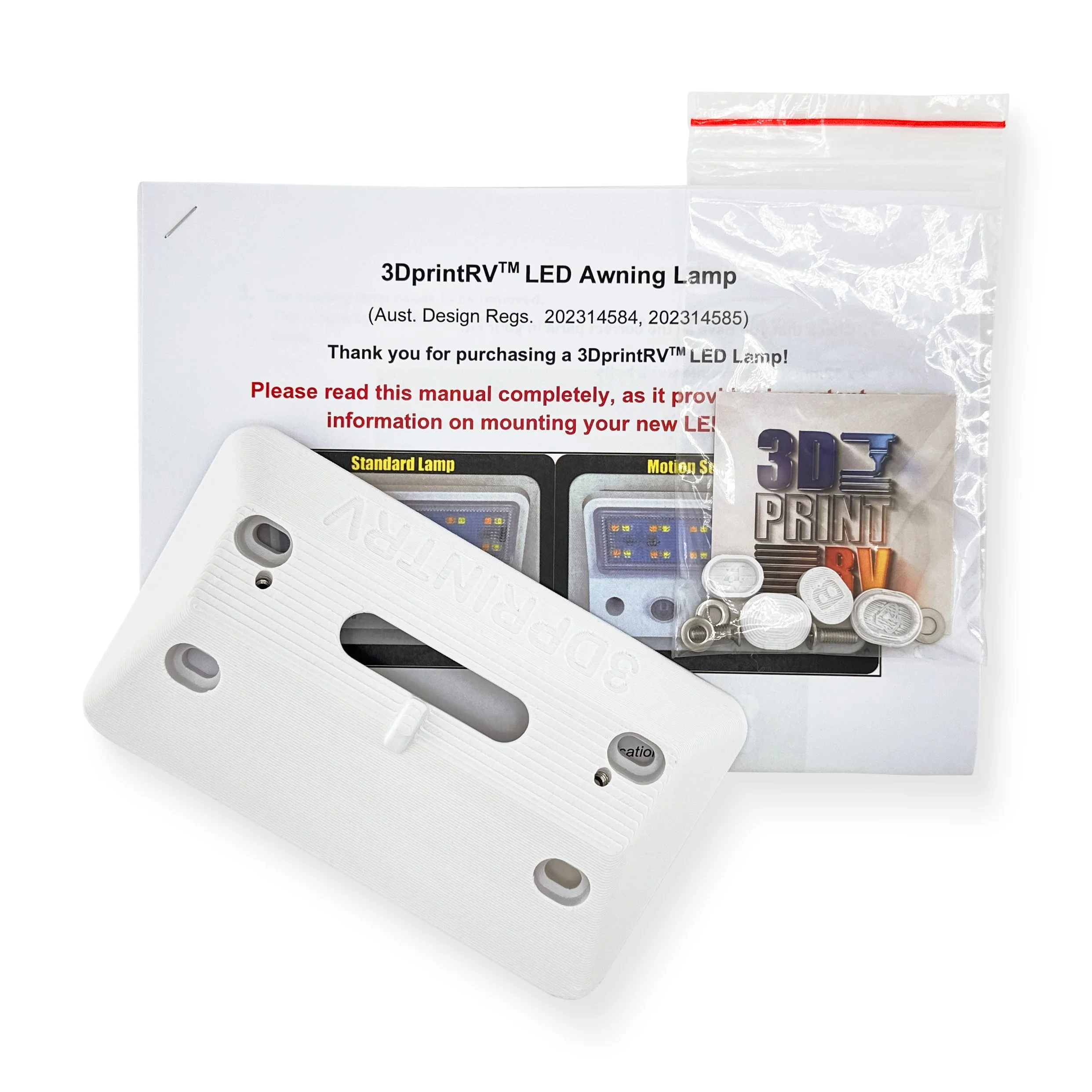 RECTANGULAR LED Lamp Adaptor Plate Kit