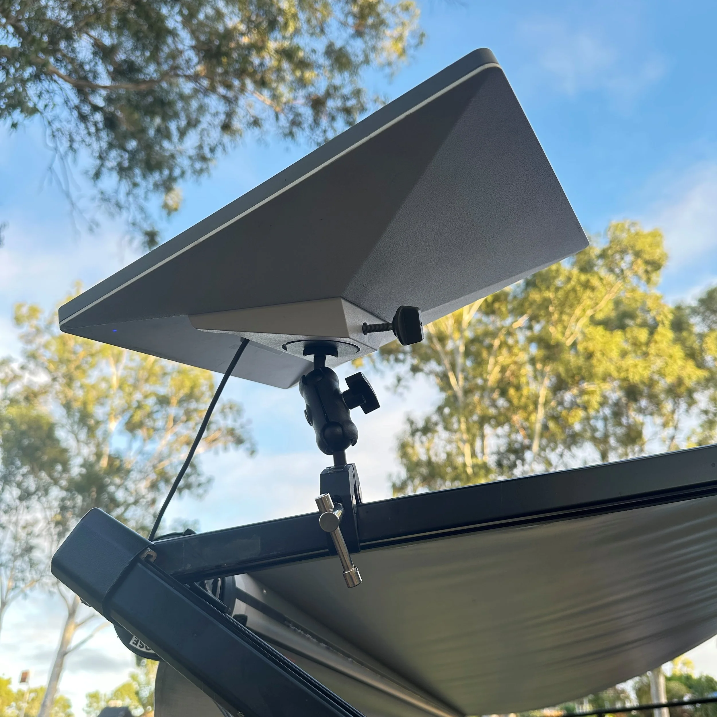 Starlink Mini Awning Mount Fitted To Awning