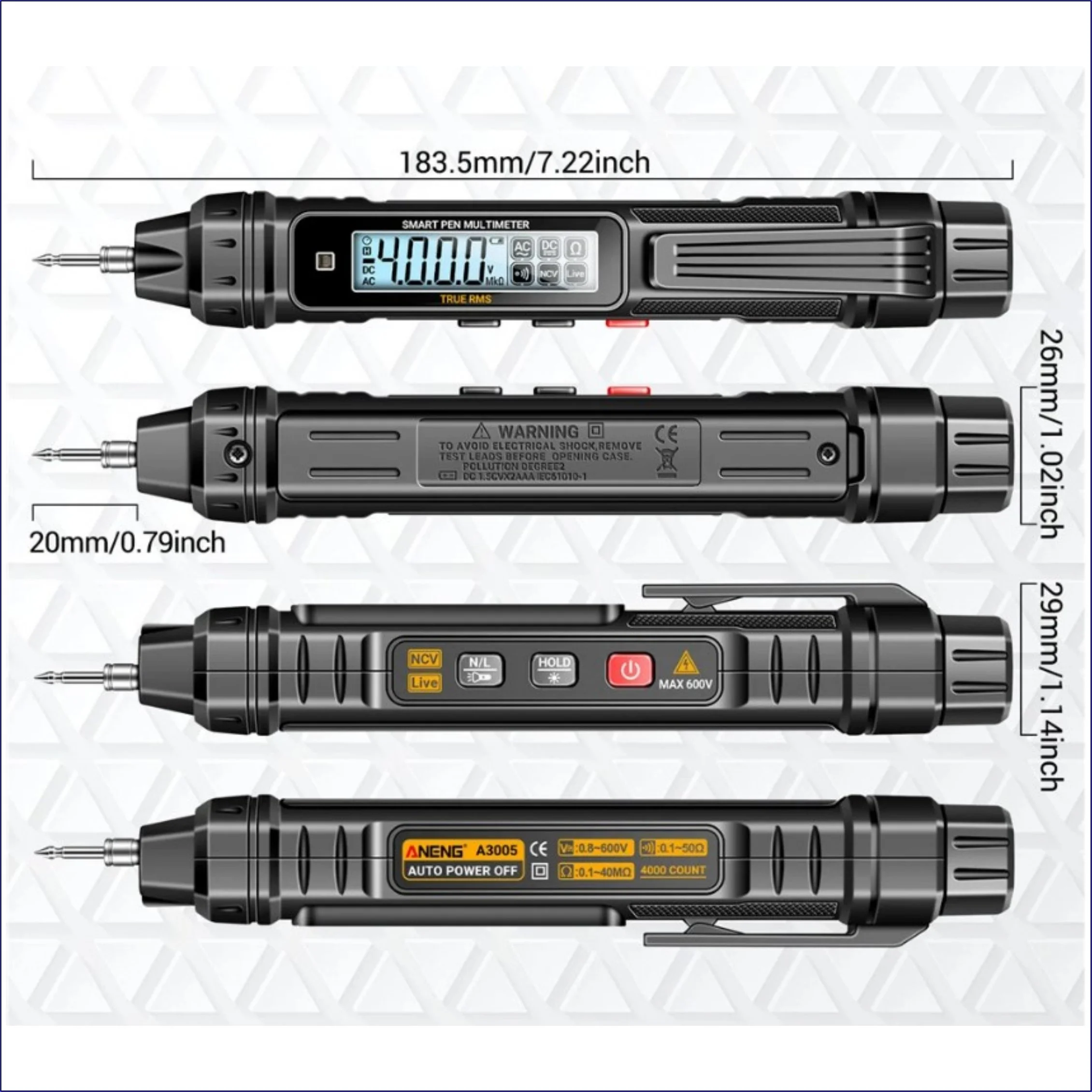 Pen Multimeter Kit Dimensions