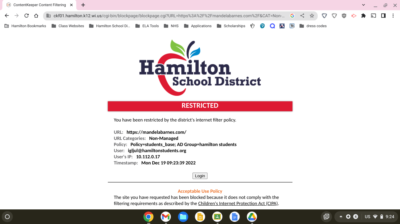 Content Keeper and Internet Safety at Hamilton