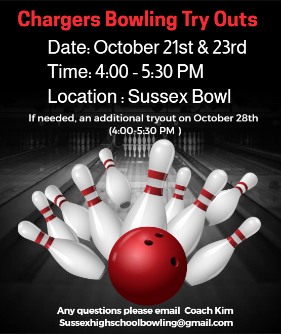 Bowling Tryouts: October 21 and 23