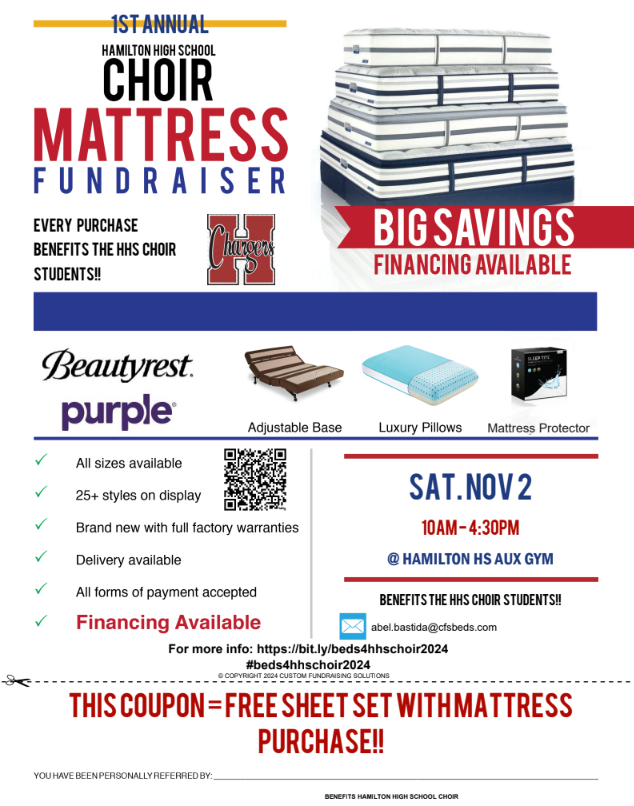 Hamilton High School Choir Mattress Fundraiser