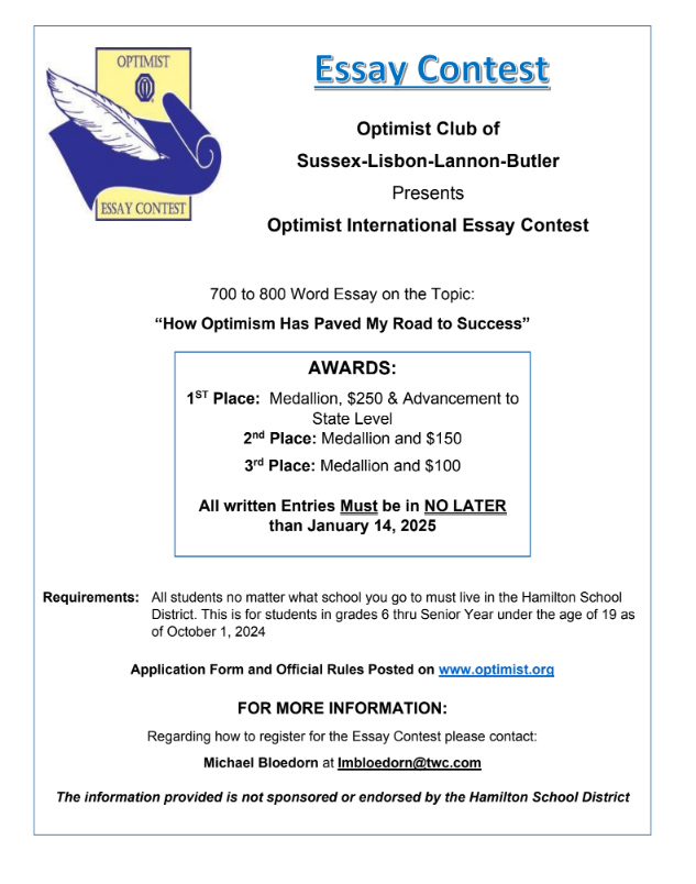 Optimist International Essay Contest
