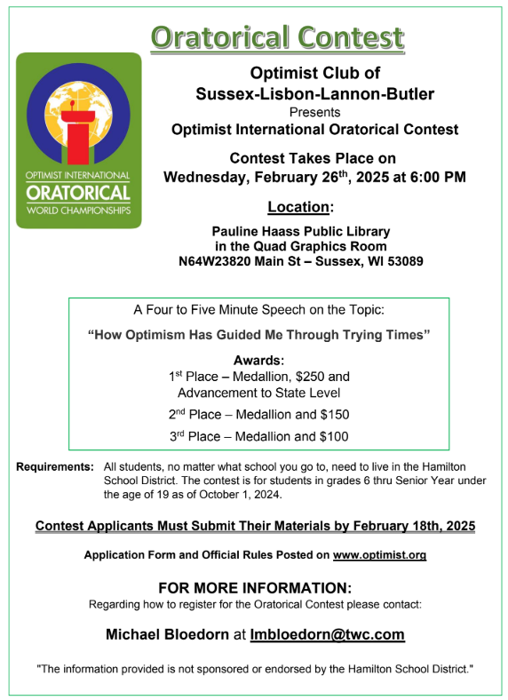 Optimist Club Oratorical Contest