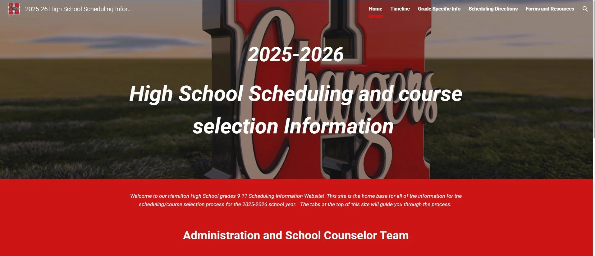 Hamilton High School Scheduling Resources
