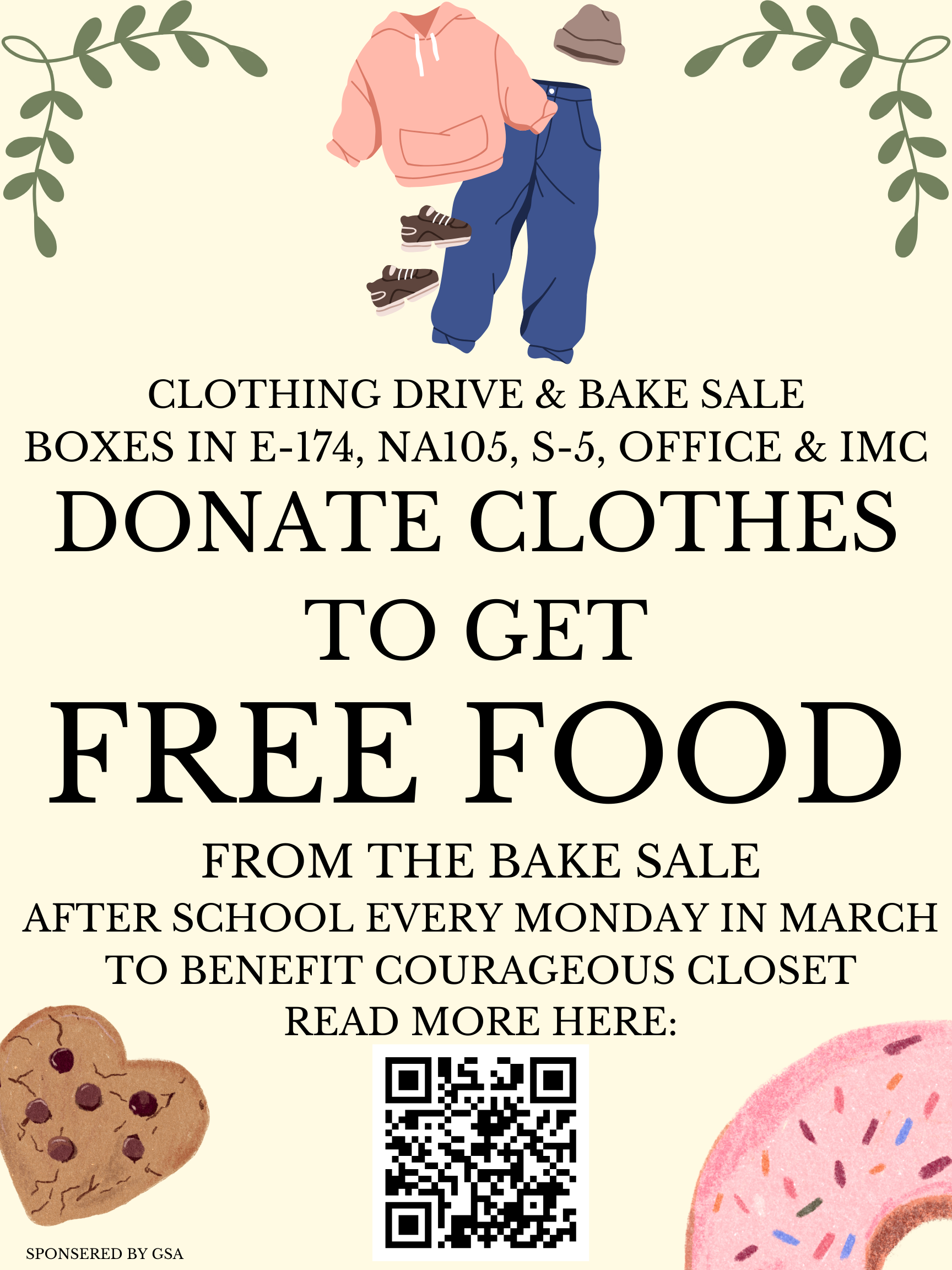 GSA Courageous Closet Clothes Drive &amp; Bake Sale