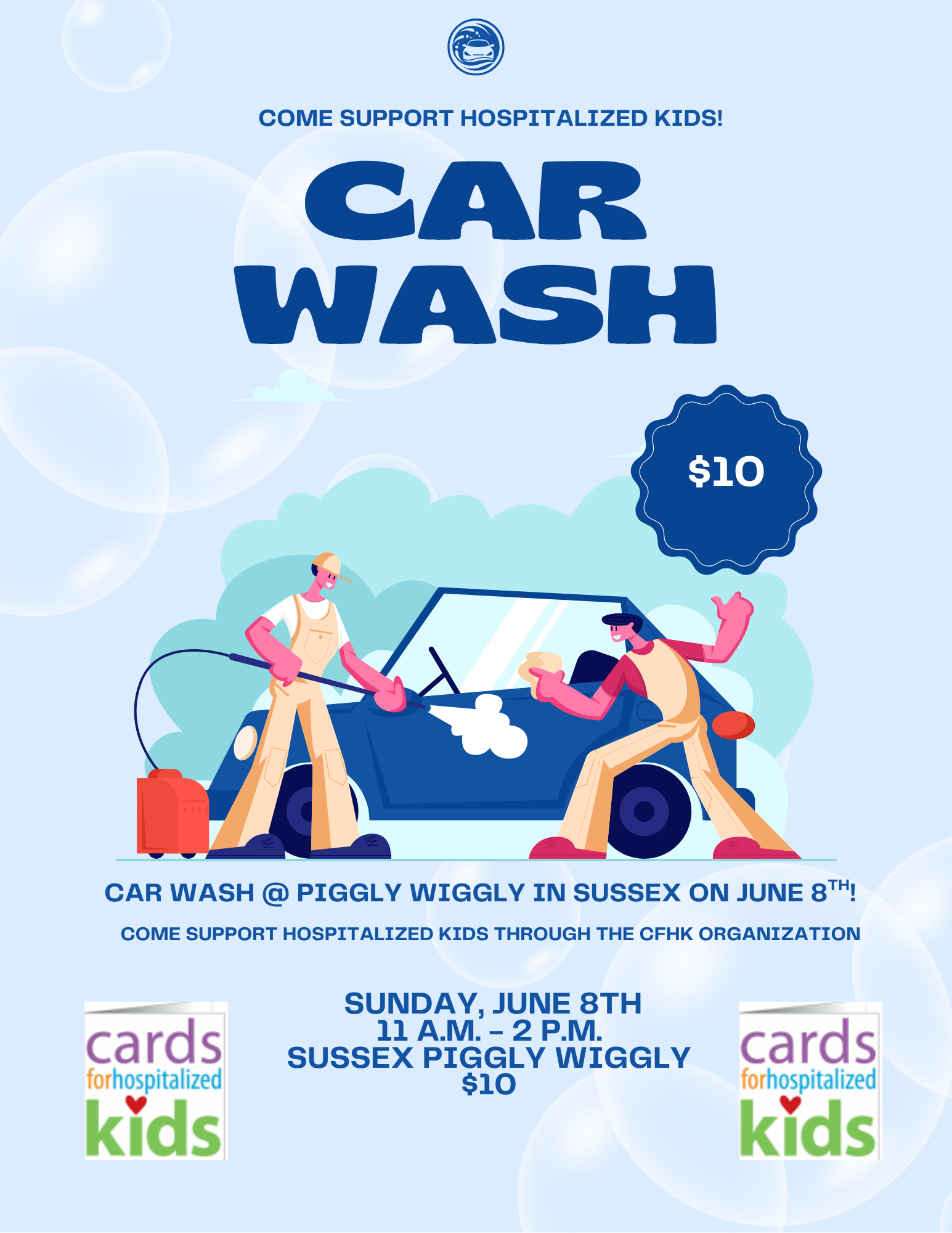 Carwash Fundraiser: Supporting Hospitalized Children!