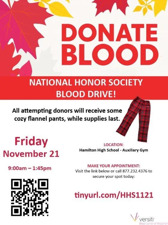 National Honor Society Blood Drive November 21