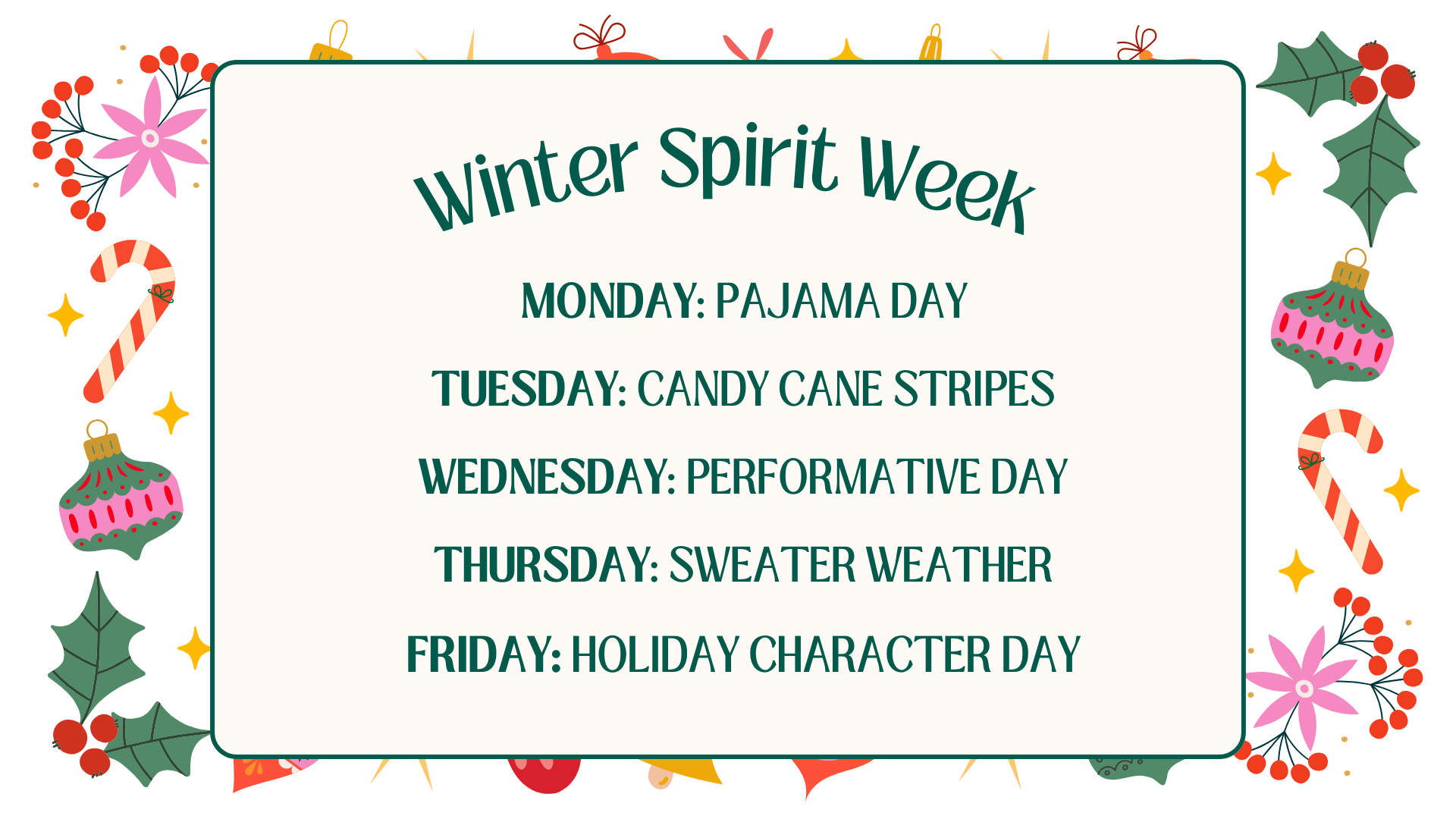 Holiday Spirit Week