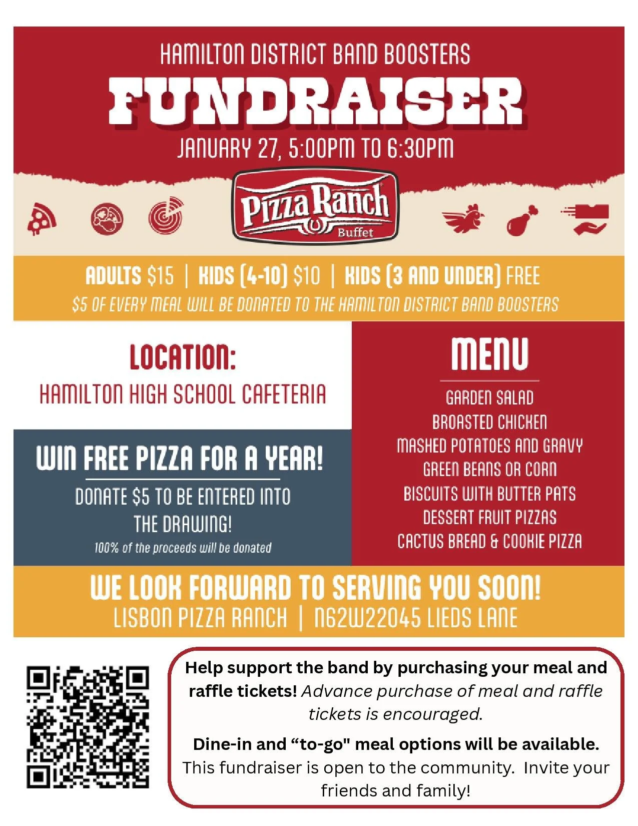 Hamilton Band Booster Fundraiser: January 27