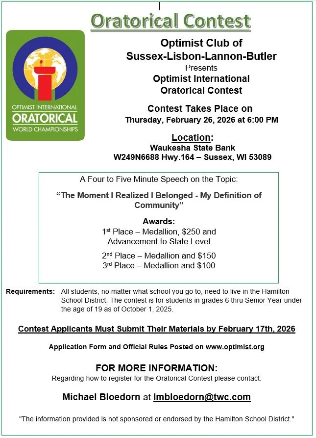 2026 Optimist Club Oratorical Competition