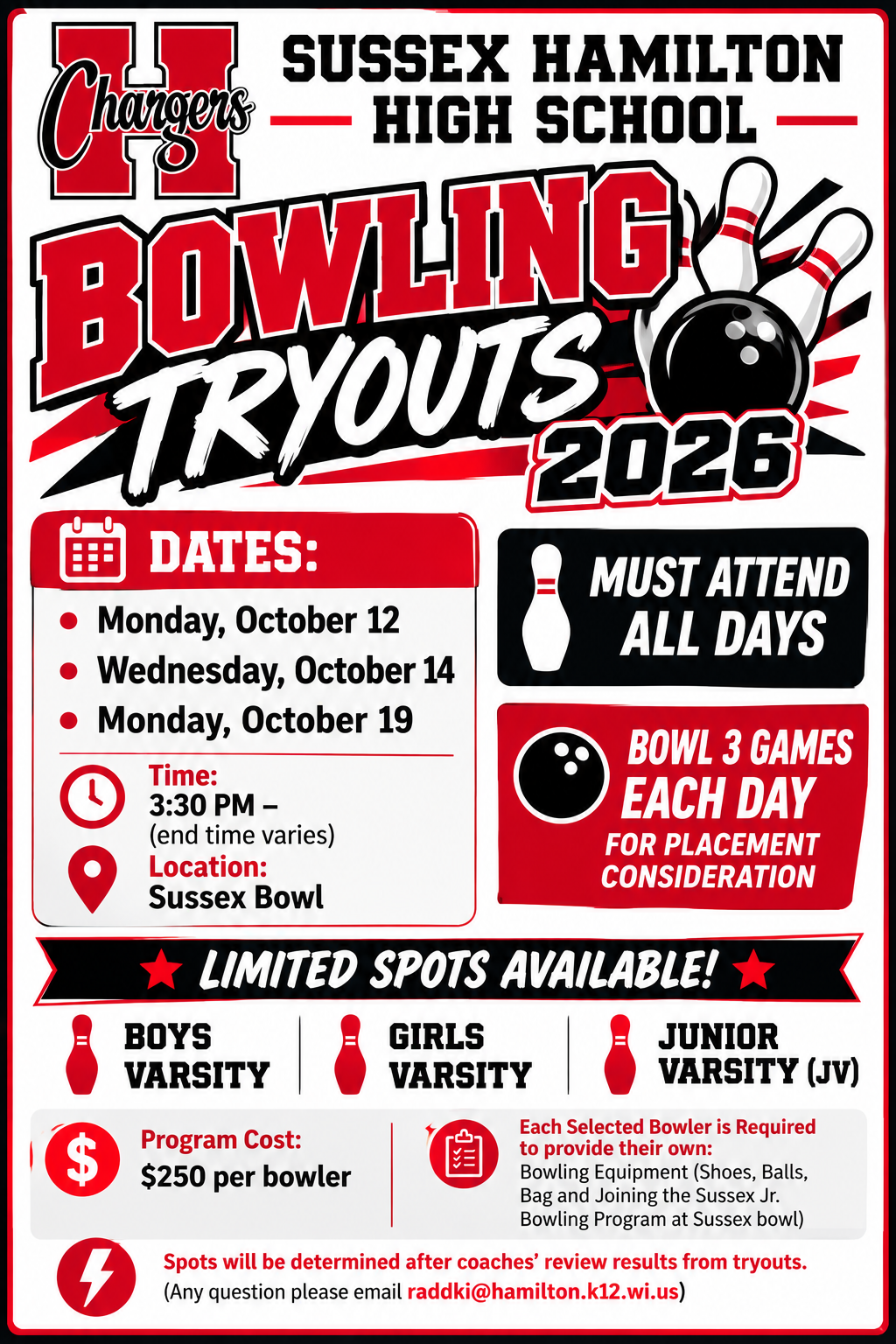 Bowling Team 2026 Tryouts